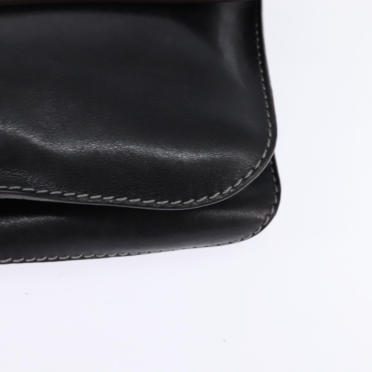 LOEWE Shoulder Bag Leather Black Gold Auth SW1512