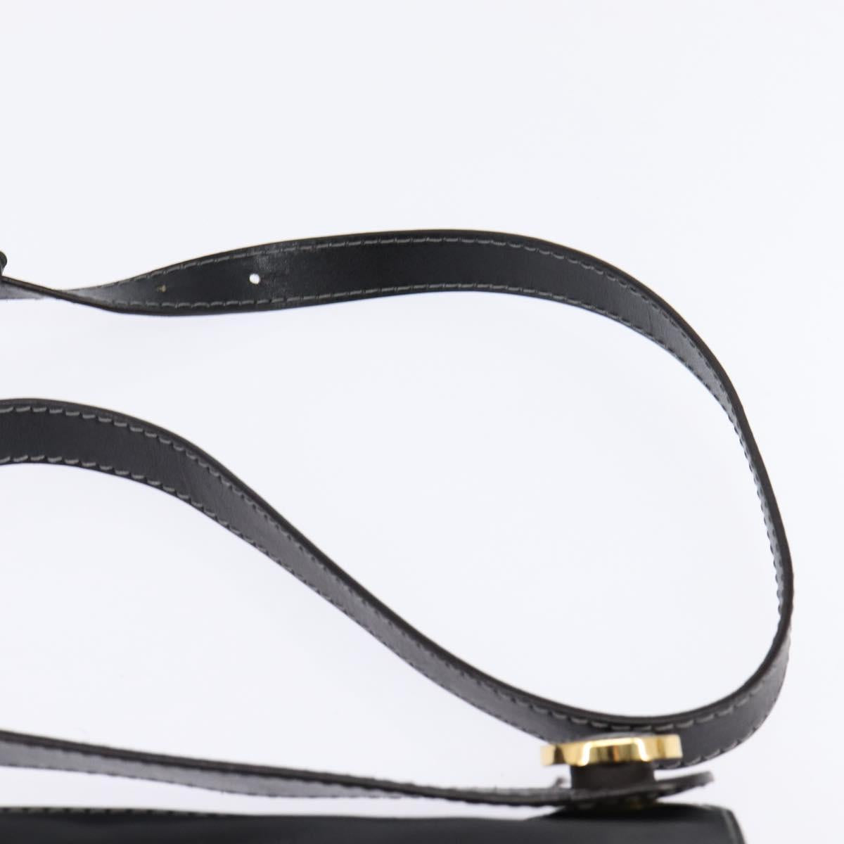 LOEWE Shoulder Bag Leather Black Gold Auth SW1512