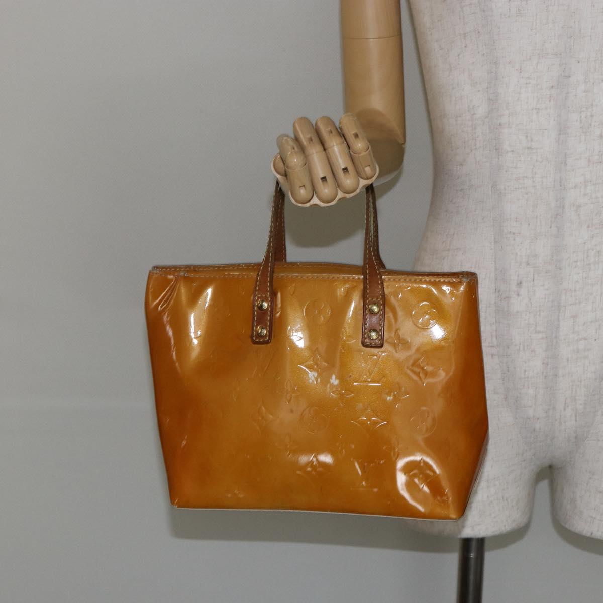 LOUIS VUITTON Monogram Vernis Reade PM Hand Bag Beige M91334 LV Auth SW1514