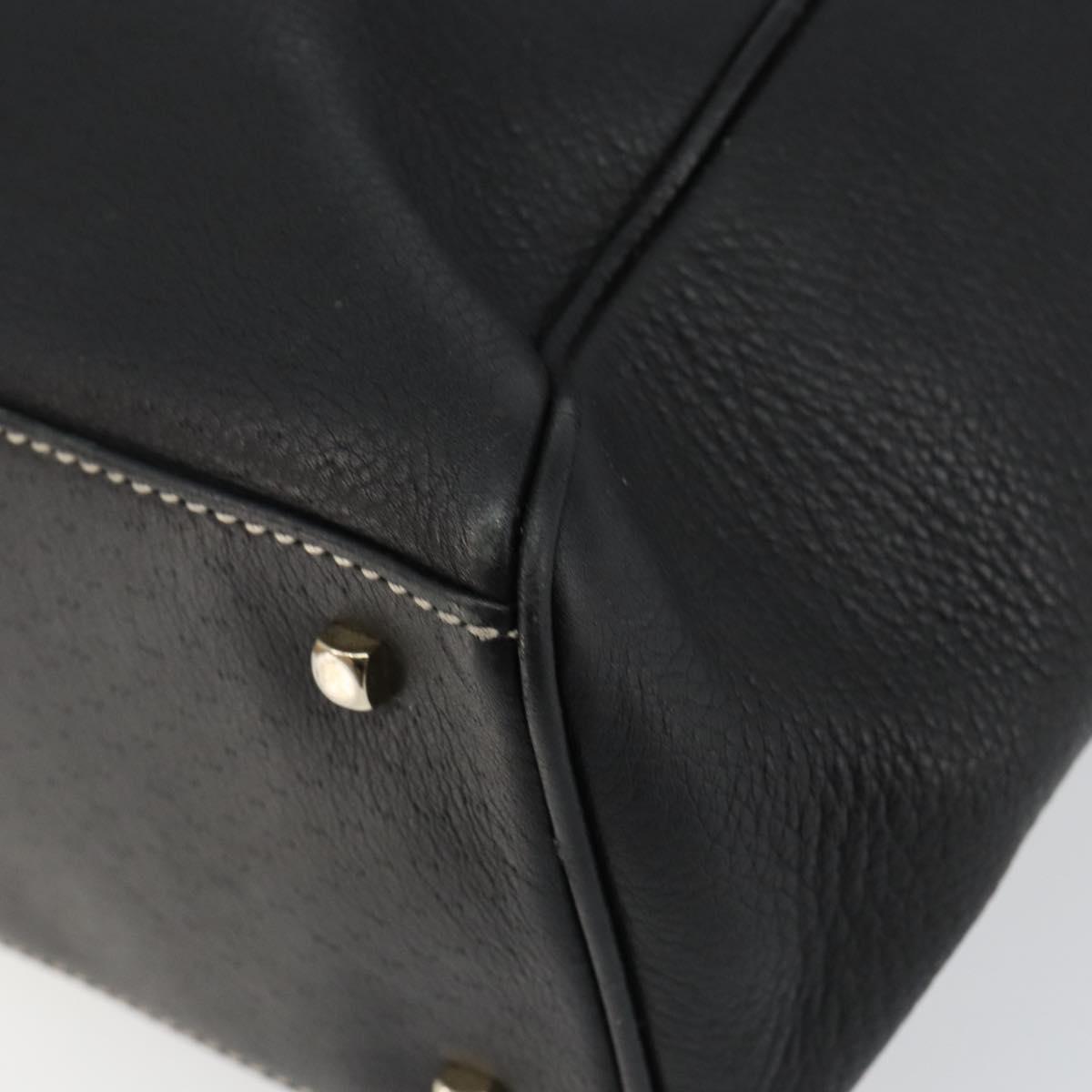Salvatore Ferragamo Tote Bag Leather Black Gold Auth SW1521