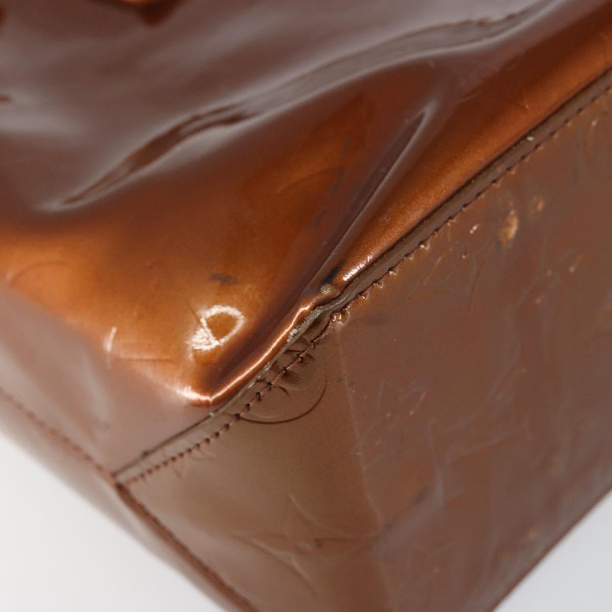 LOUIS VUITTON Monogram Vernis Reade PM Hand Bag Bronze M91146 LV Auth SW1525