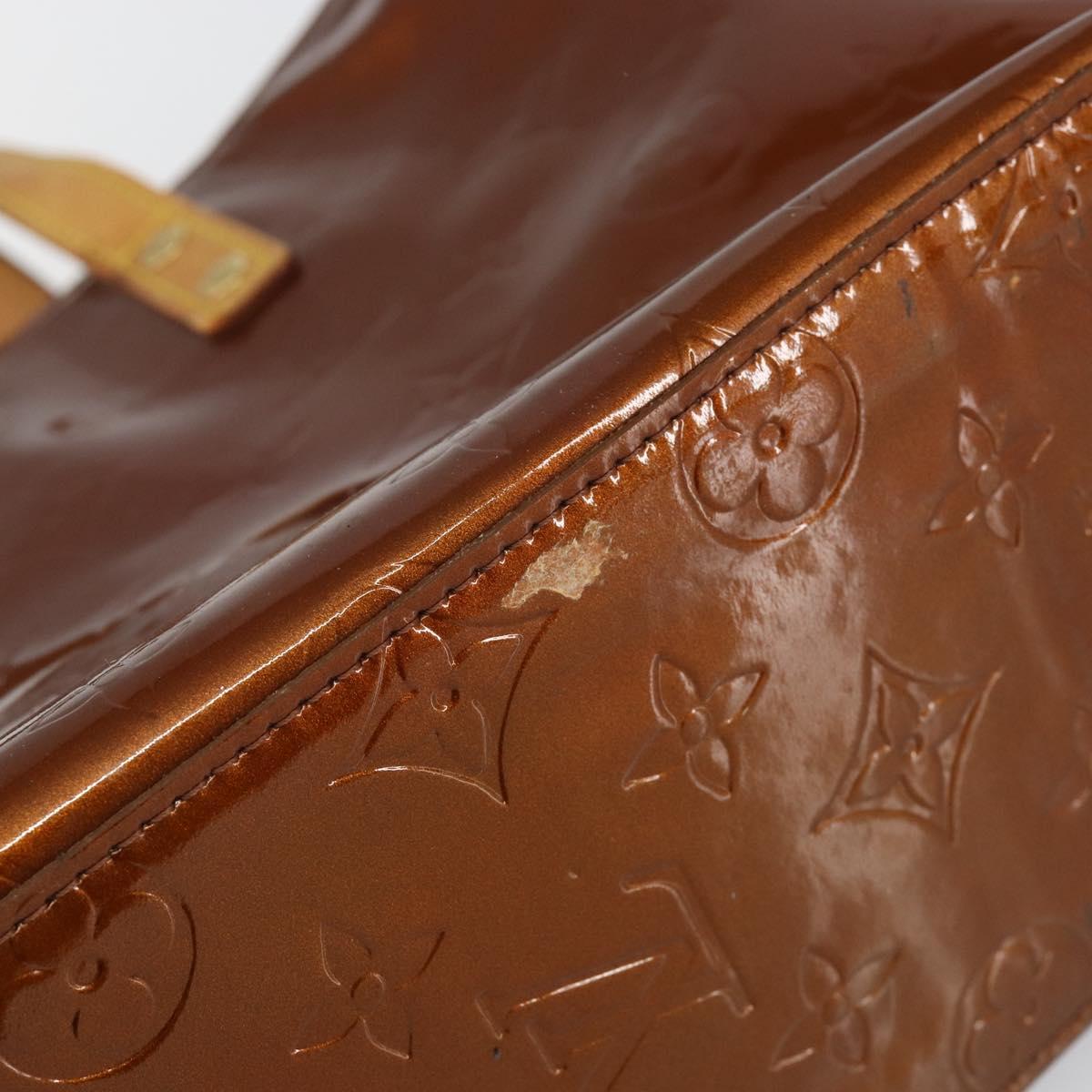 LOUIS VUITTON Monogram Vernis Reade PM Hand Bag Bronze M91146 LV Auth SW1525