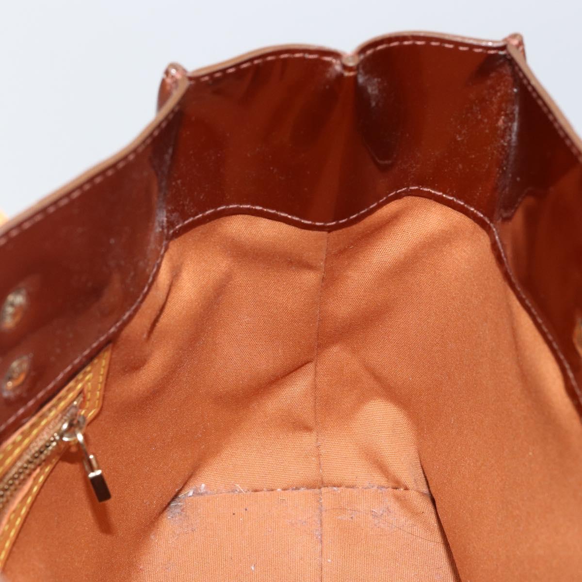 LOUIS VUITTON Monogram Vernis Reade PM Hand Bag Bronze M91146 LV Auth SW1525