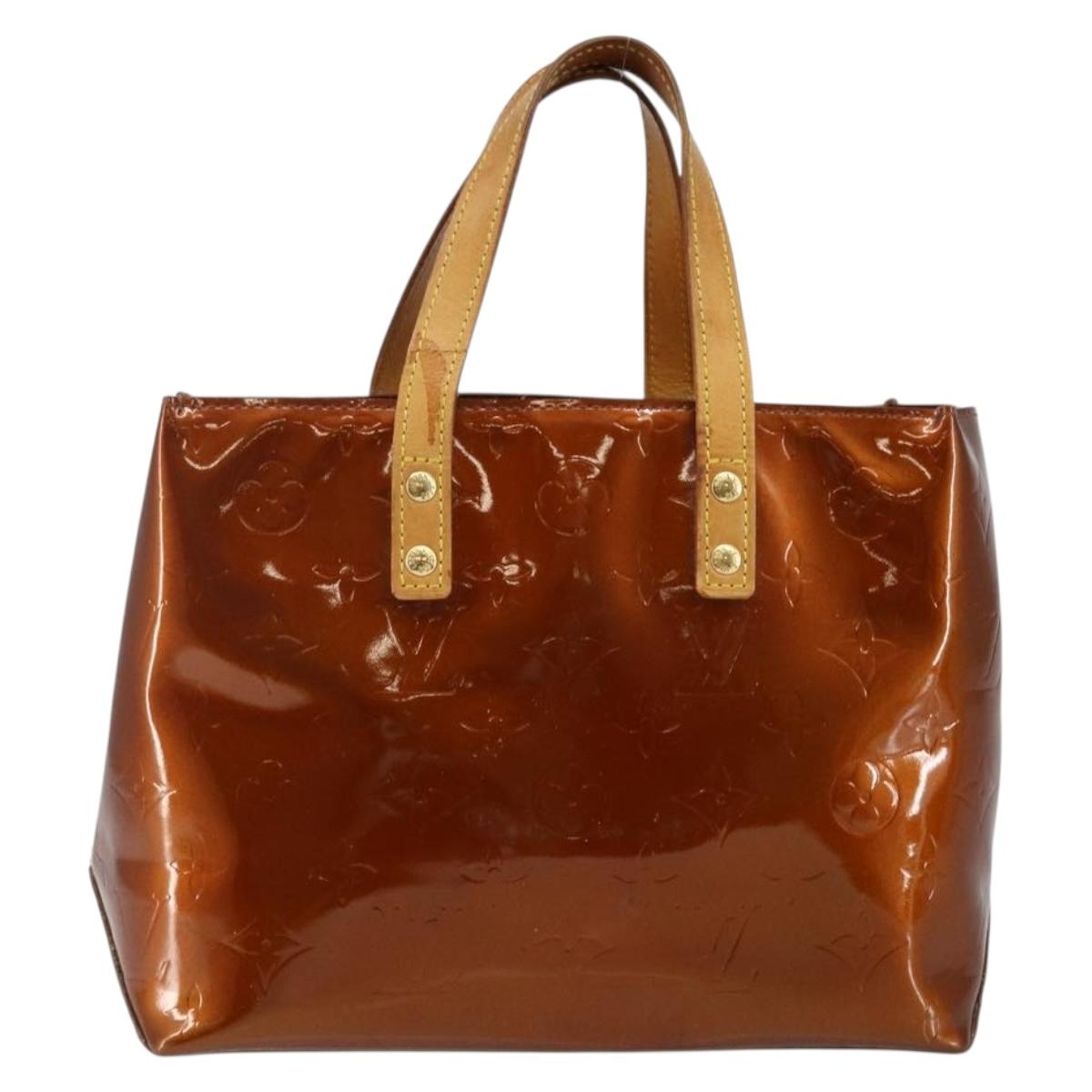 LOUIS VUITTON Monogram Vernis Reade PM Hand Bag Bronze M91146 LV Auth SW1525