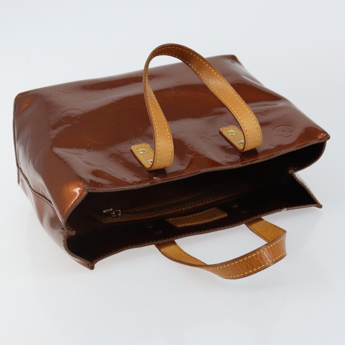 LOUIS VUITTON Monogram Vernis Reade PM Hand Bag Bronze M91146 LV Auth SW1525