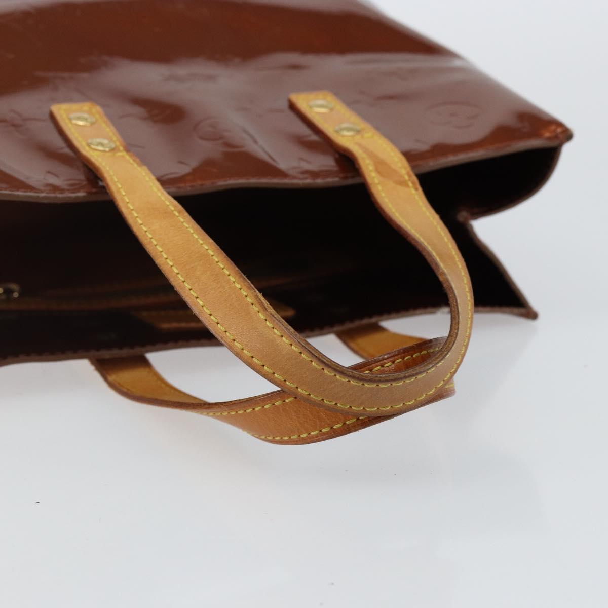 LOUIS VUITTON Monogram Vernis Reade PM Hand Bag Bronze M91146 LV Auth SW1525