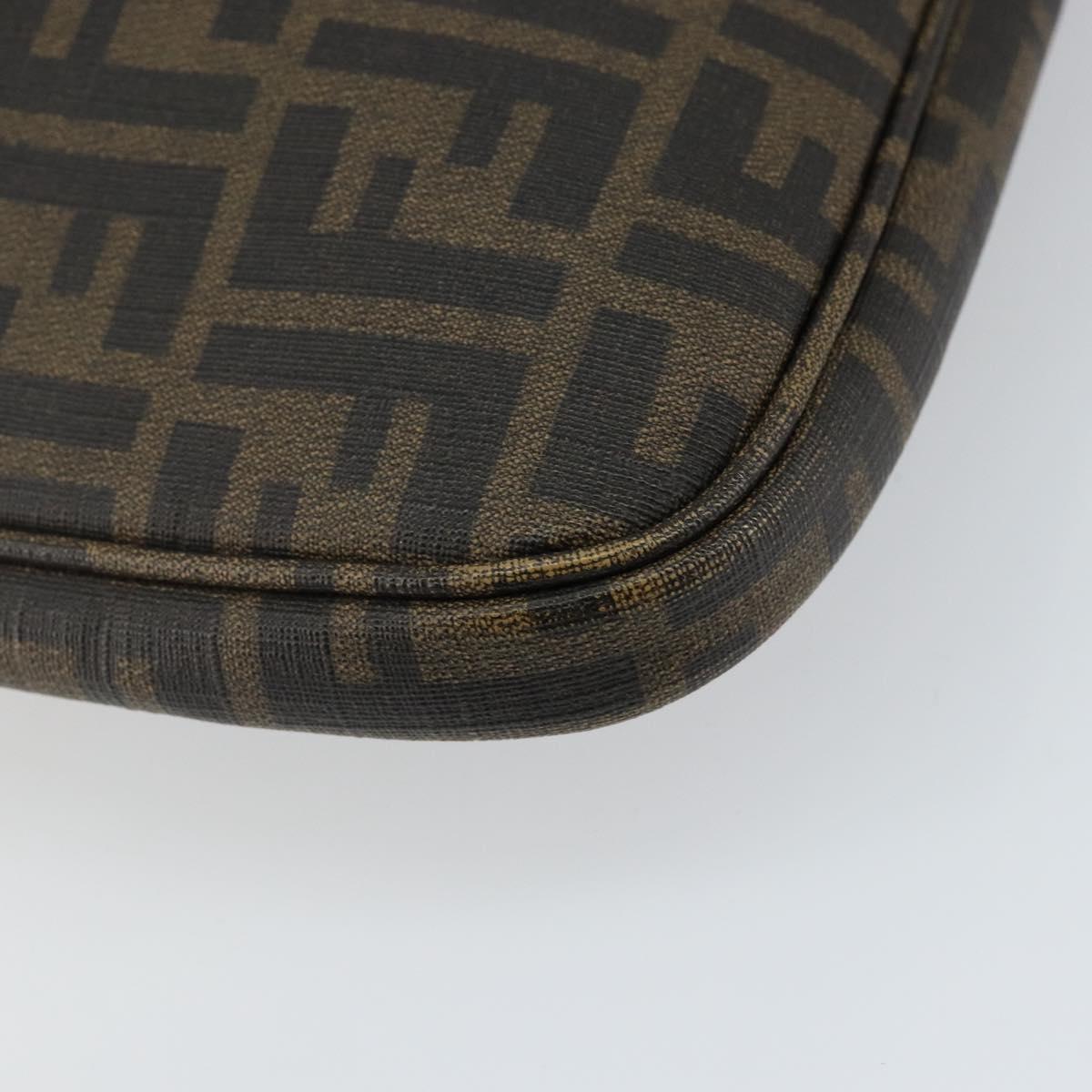 FENDI Zucca Canvas PC Case Black Brown Auth SW1528