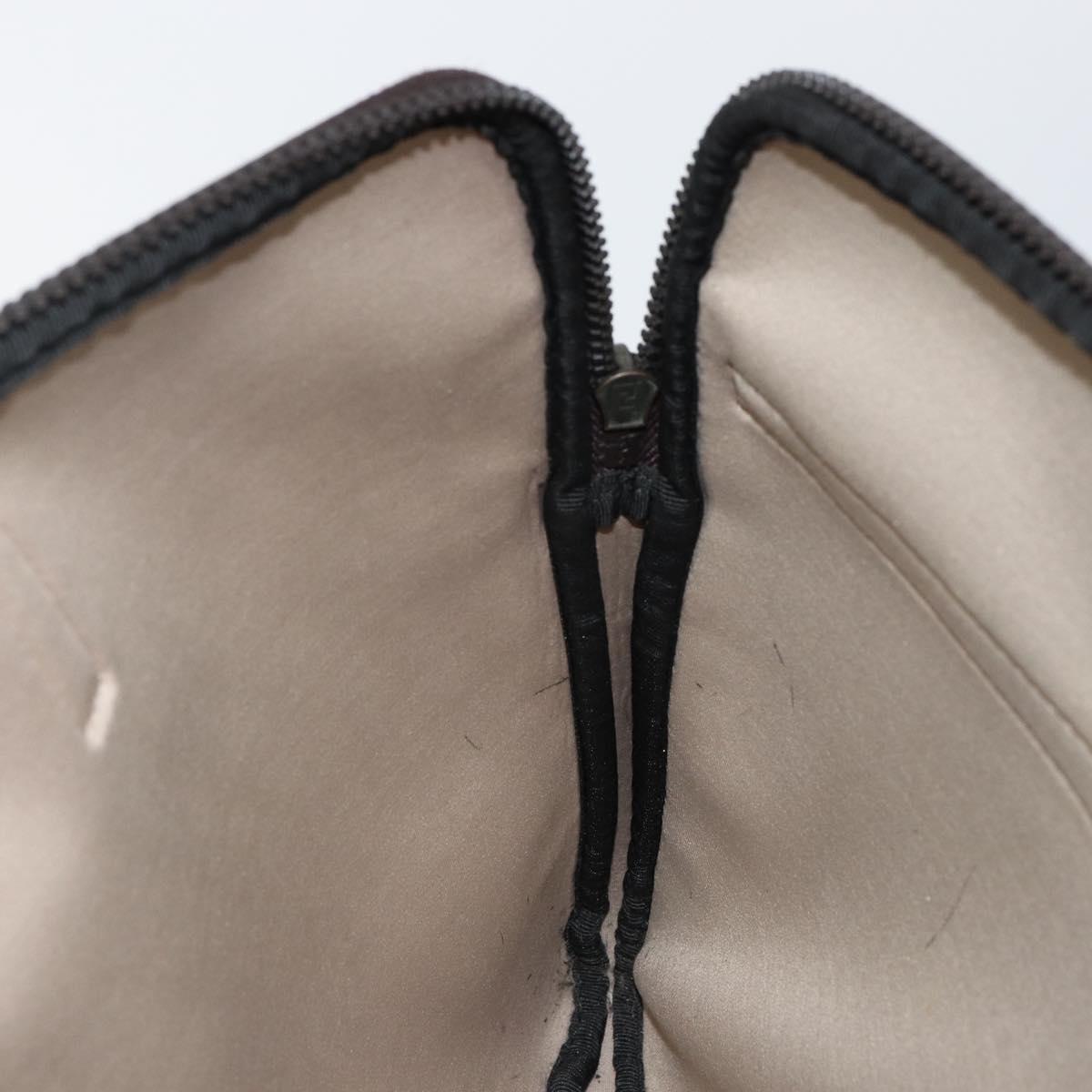 FENDI Zucca Canvas PC Case Black Brown Auth SW1528