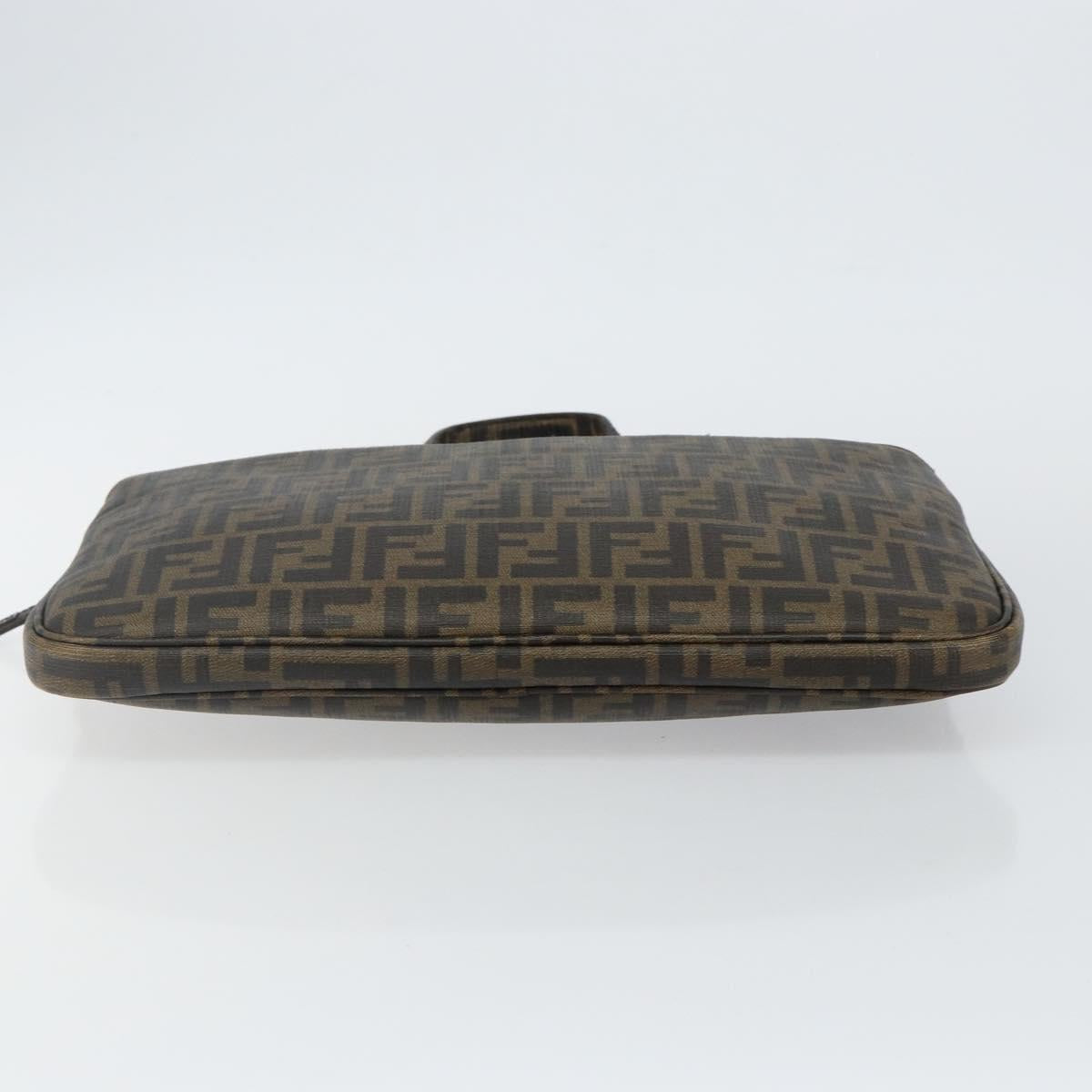 FENDI Zucca Canvas PC Case Black Brown Auth SW1528