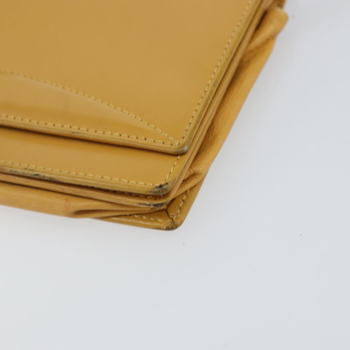 LOEWE Shoulder Wallet Bag Leather Yellow Auth SW1530