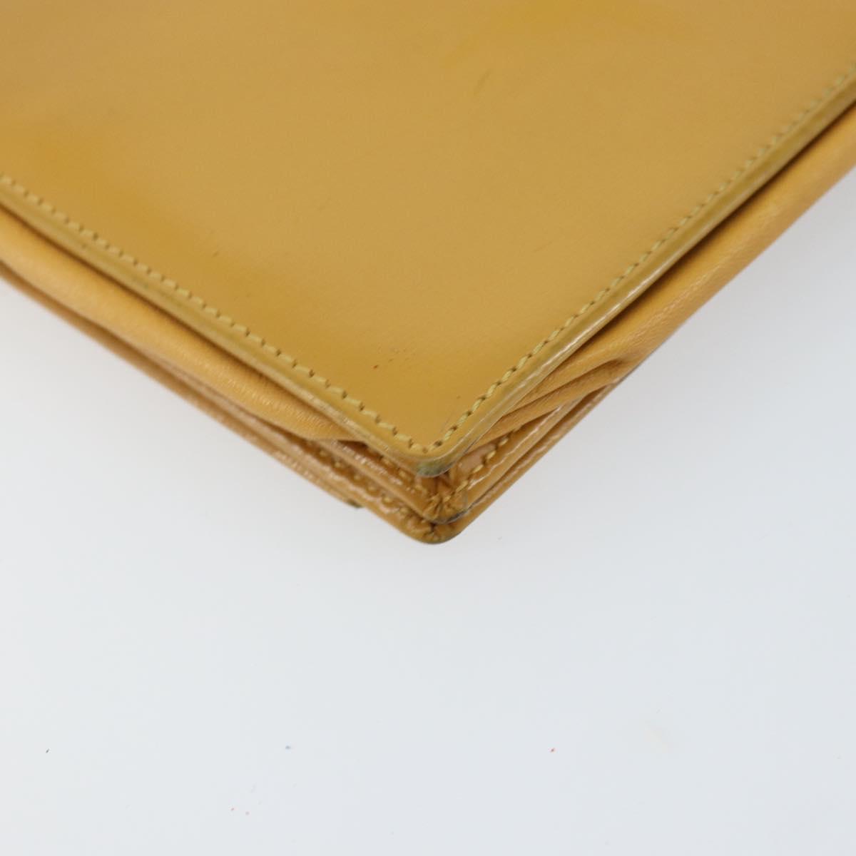 LOEWE Shoulder Wallet Bag Leather Yellow Auth SW1530