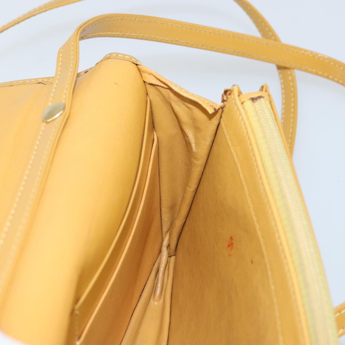 LOEWE Shoulder Wallet Bag Leather Yellow Auth SW1530
