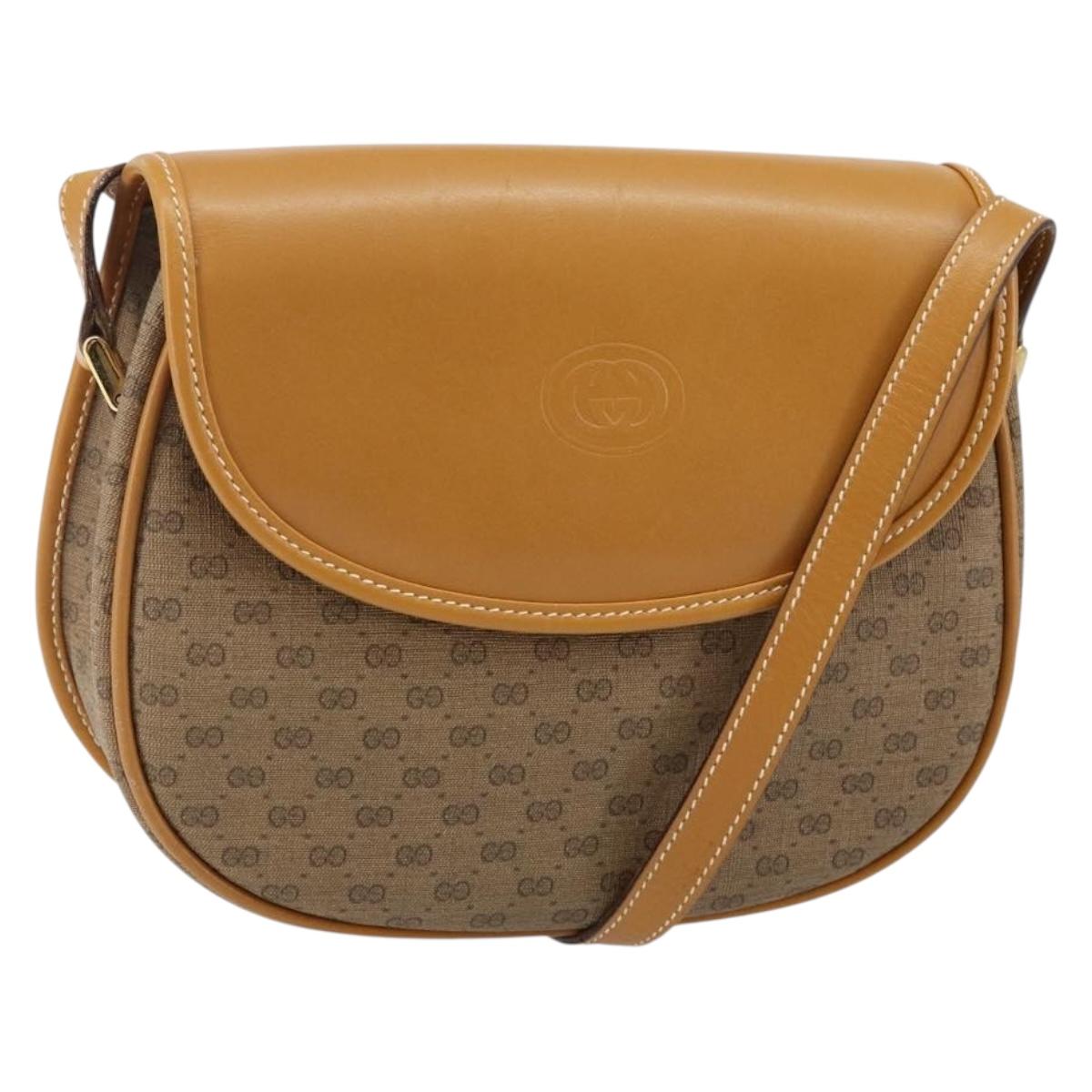 GUCCI Micro GG Supreme Shoulder Bag PVC Beige Gold 007 115 0074 Auth SW1540