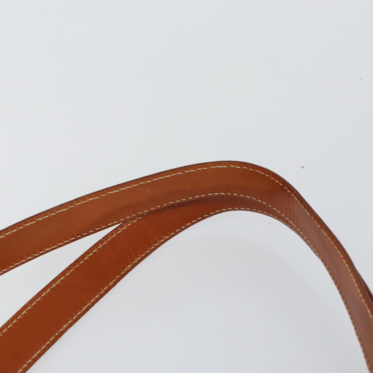 CELINE Macadam Canvas Tote Bag PVC Leather Brown Gold Auth SW1549