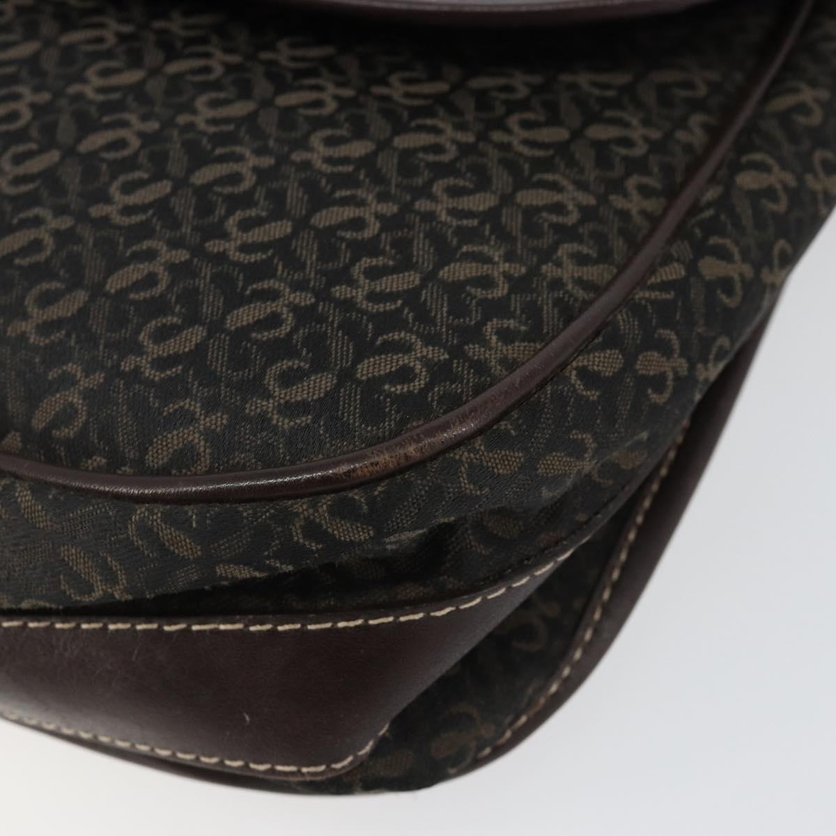 LOEWE Anagram Shoulder Bag Canvas Brown Gold Auth SW1553