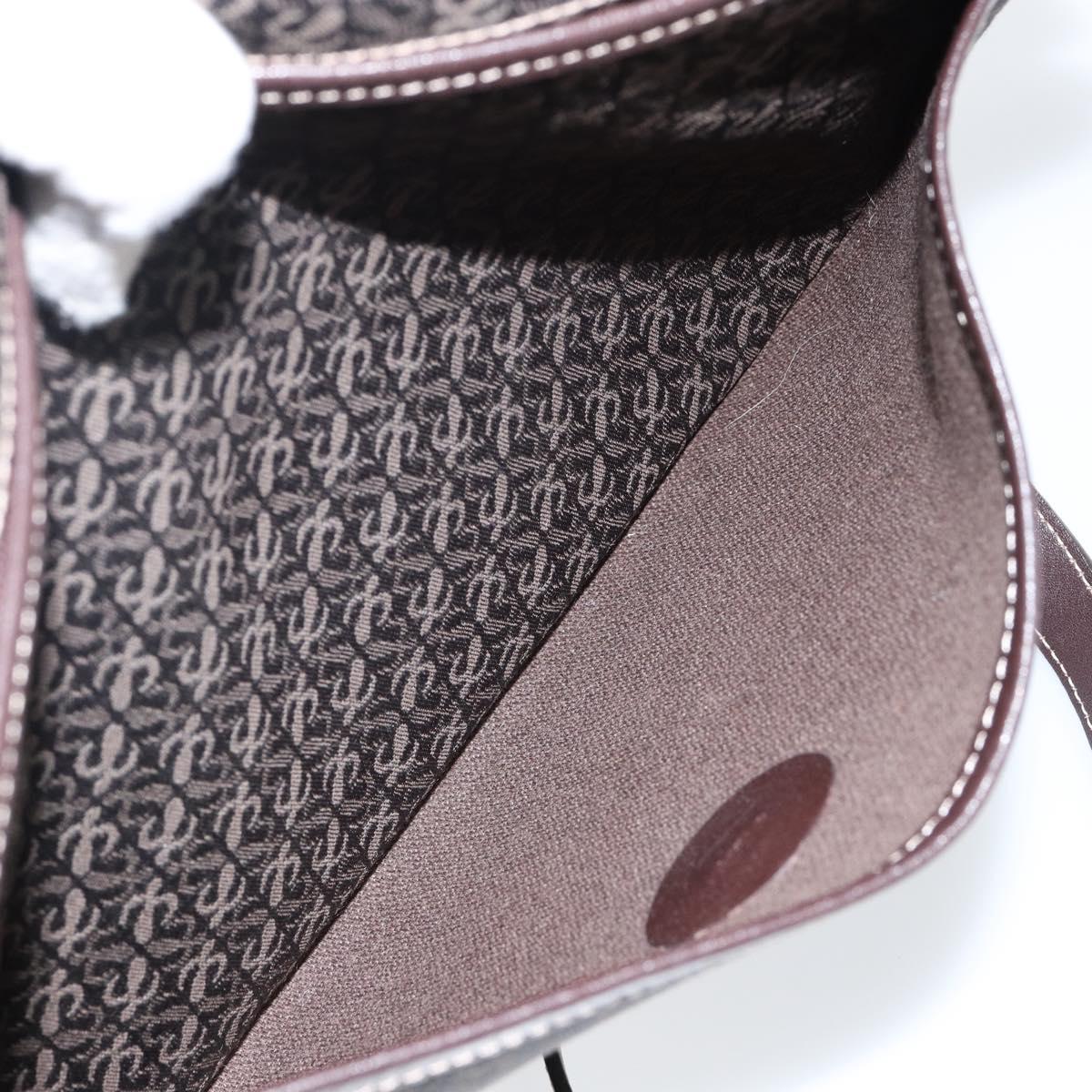 LOEWE Anagram Shoulder Bag Canvas Brown Gold Auth SW1553