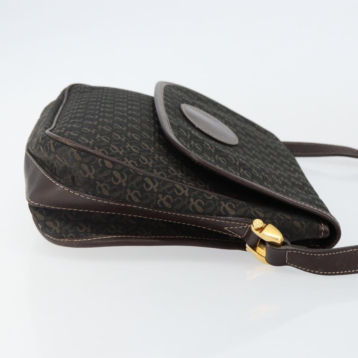 LOEWE Anagram Shoulder Bag Canvas Brown Gold Auth SW1553