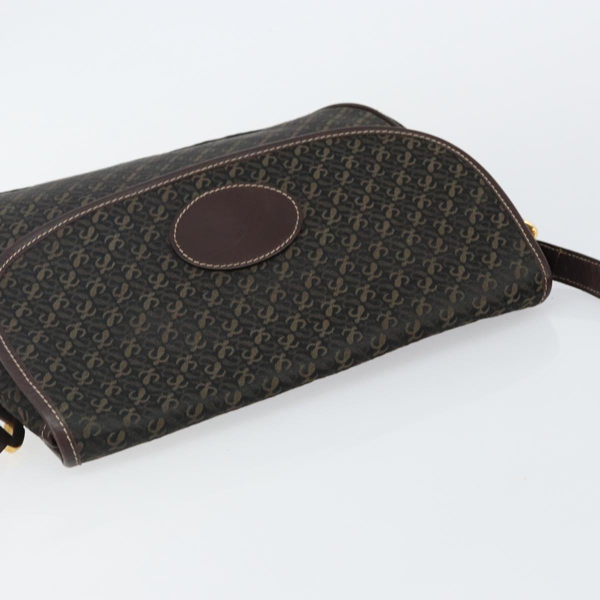 LOEWE Anagram Shoulder Bag Canvas Brown Gold Auth SW1553