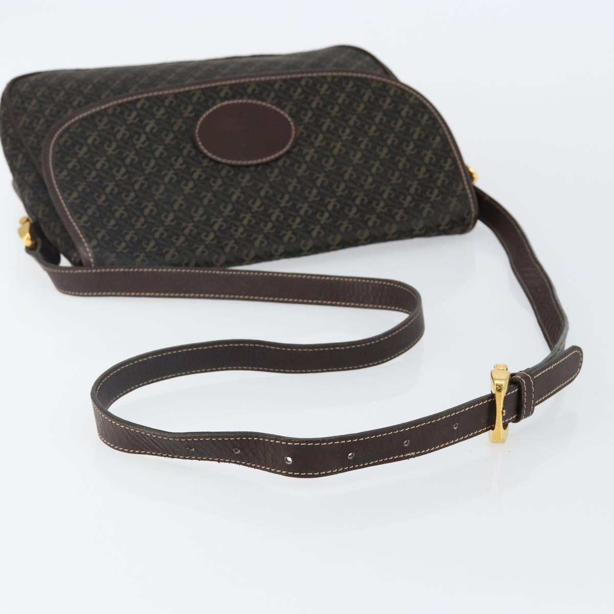 LOEWE Anagram Shoulder Bag Canvas Brown Gold Auth SW1553