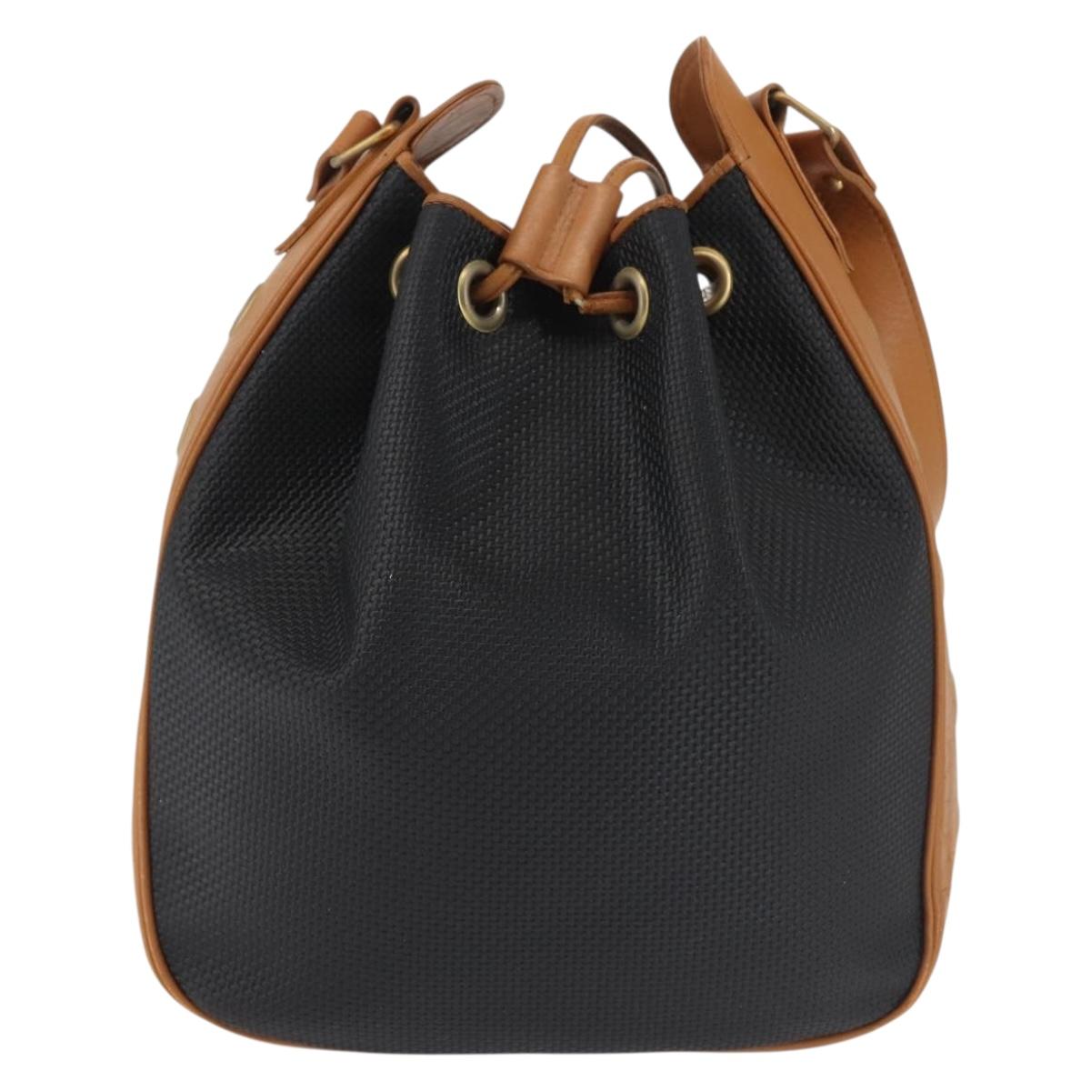 SAINT LAURENT Shoulder Bag PVC Leather Black Auth SW1561