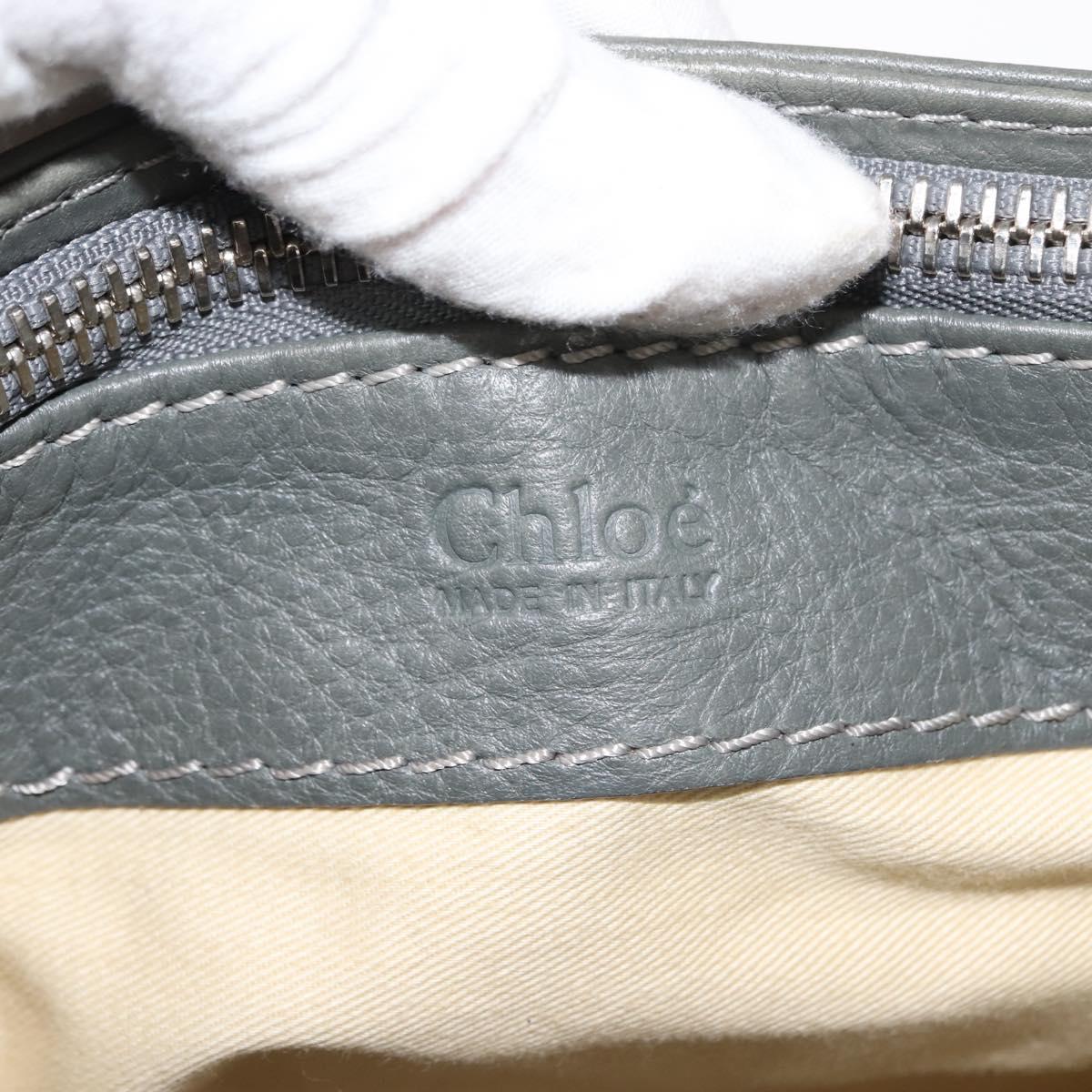 Chloe Paddington Shoulder Bag Leather Gray Auth sw1574