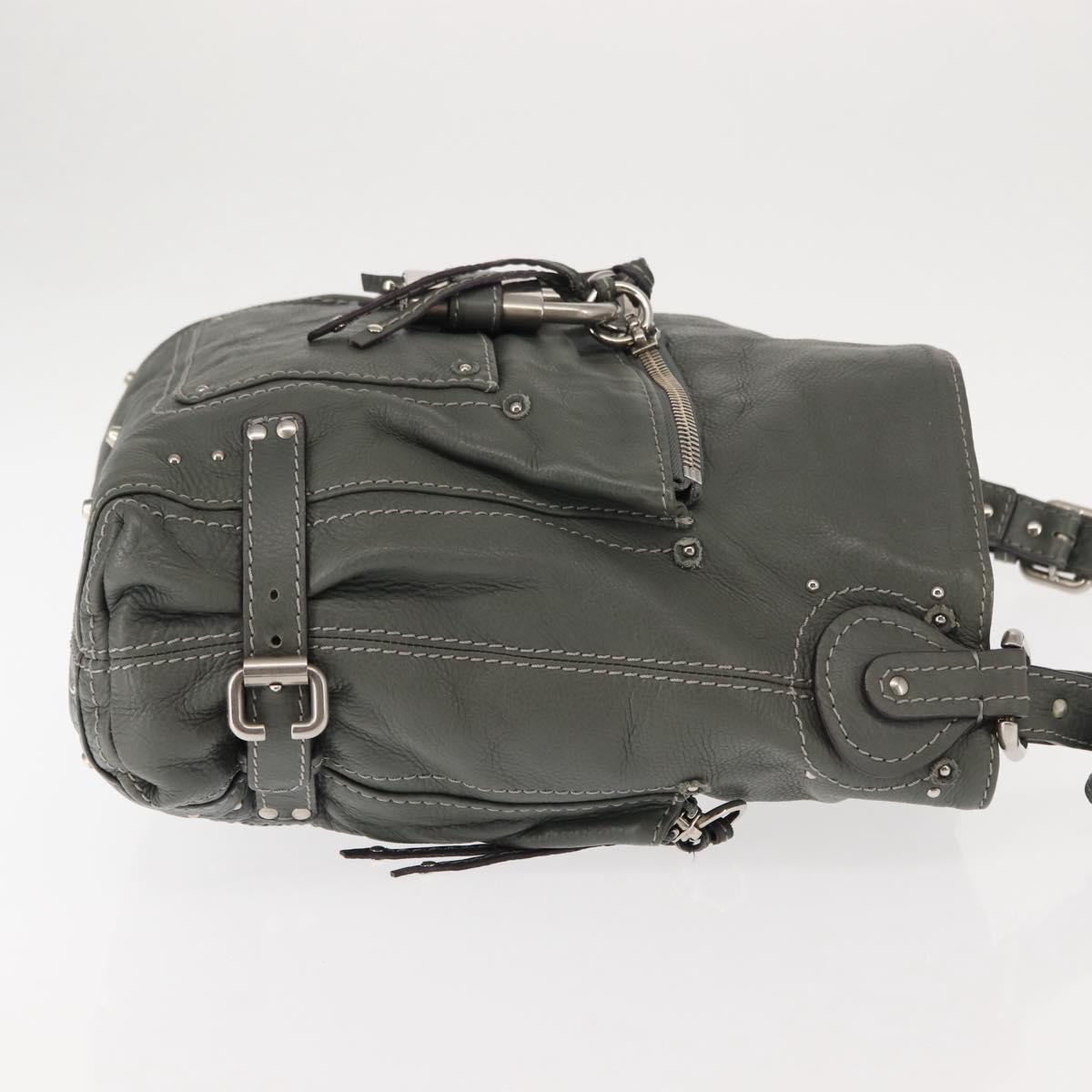 Chloe Paddington Shoulder Bag Leather Gray Auth sw1574
