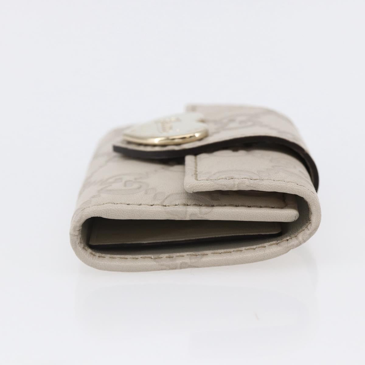 GUCCI Guccissima GG Canvas Key Case Leather White 203551 Auth sw1578