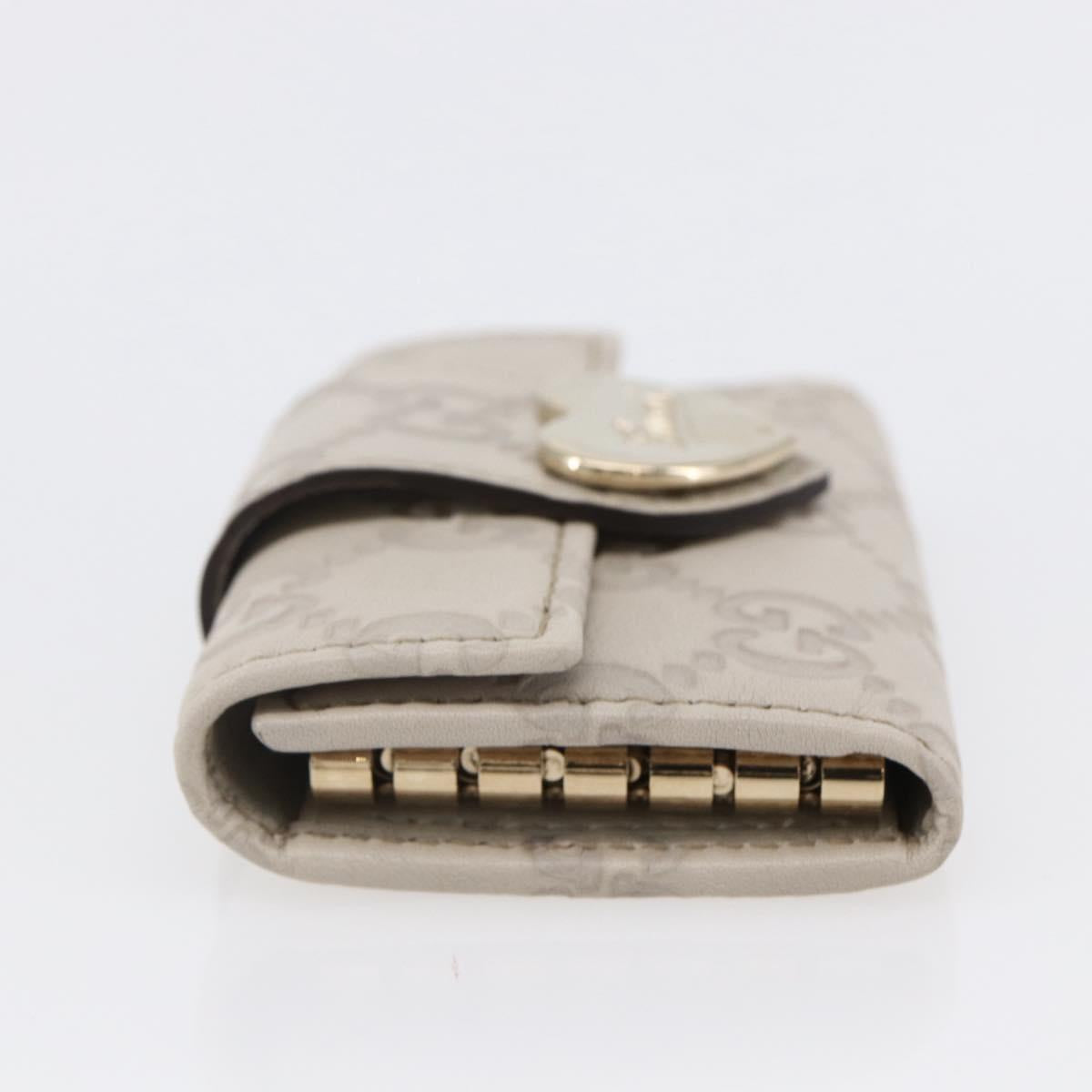 GUCCI Guccissima GG Canvas Key Case Leather White 203551 Auth sw1578