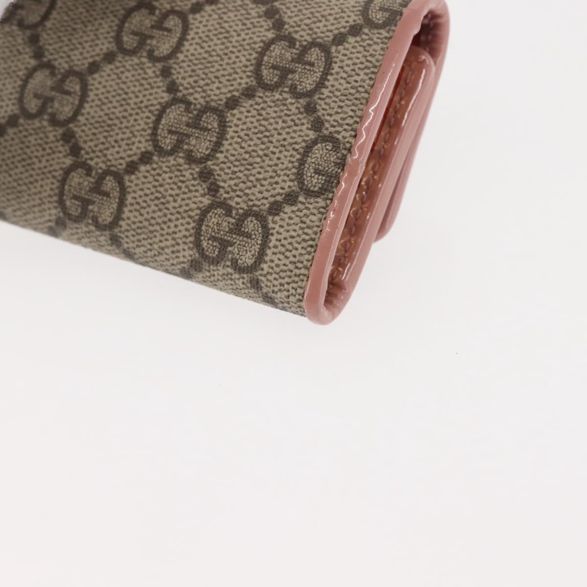 GUCCI GG Supreme Key Case PVC Beige 388682 Auth sw1580