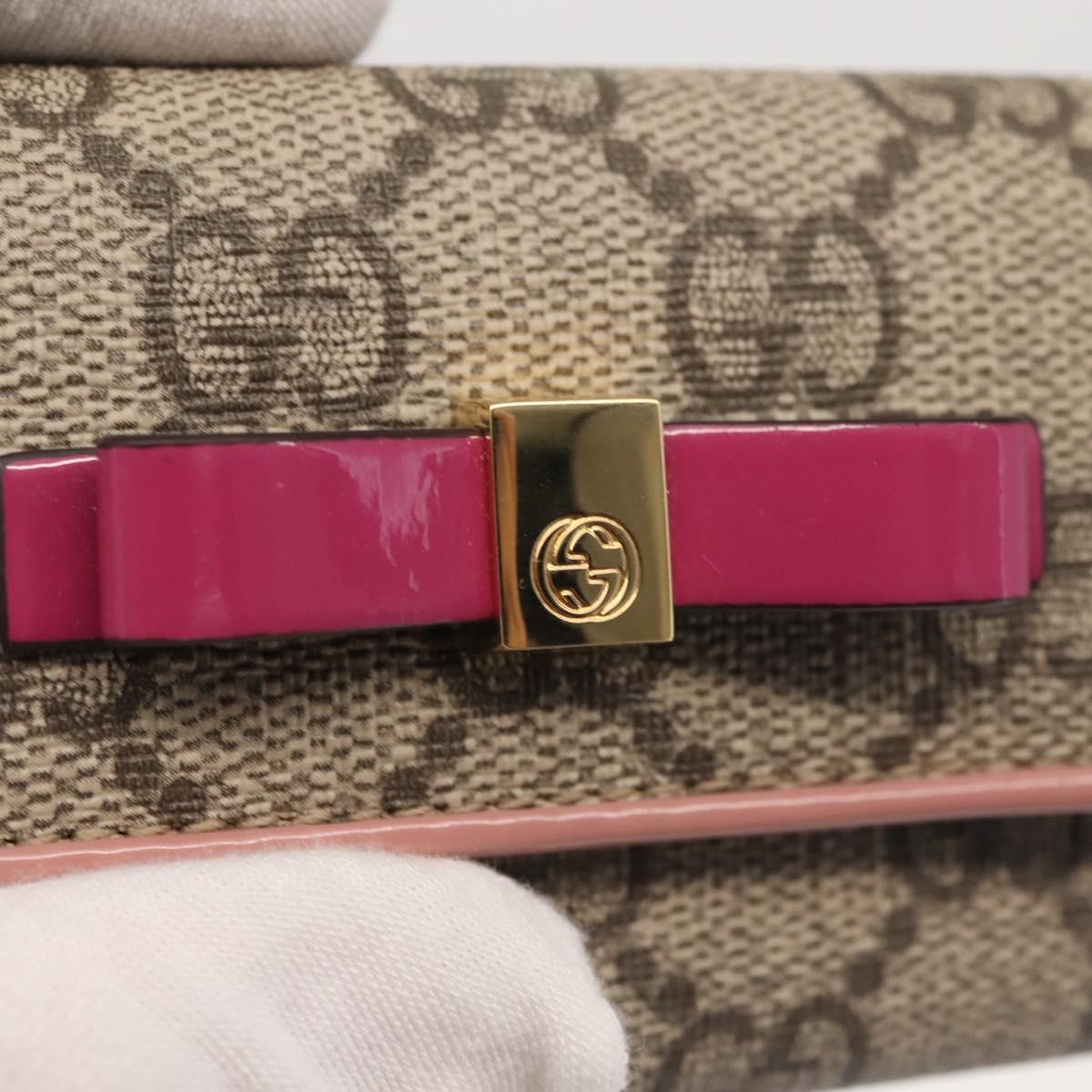 GUCCI GG Supreme Key Case PVC Beige 388682 Auth sw1580