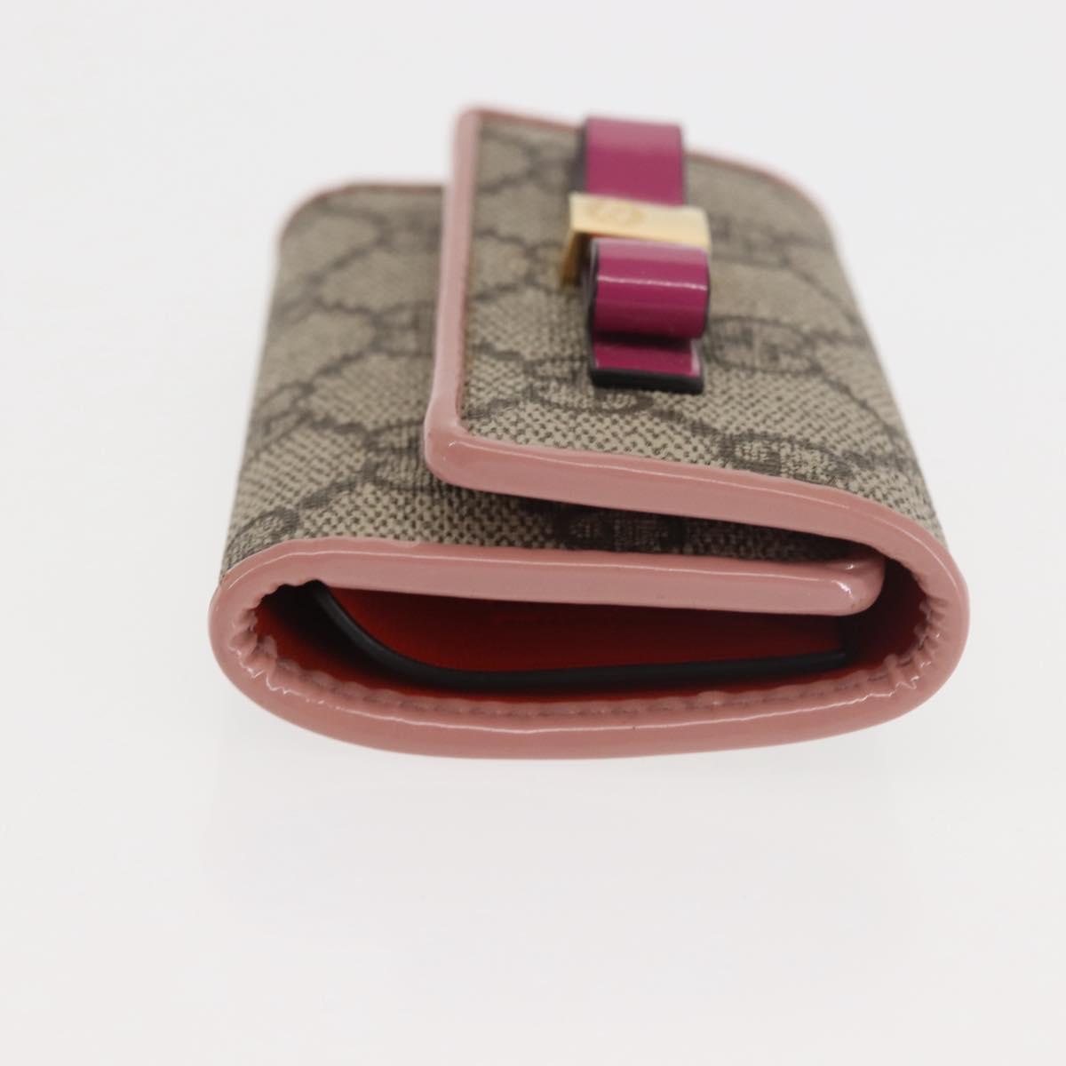 GUCCI GG Supreme Key Case PVC Beige 388682 Auth sw1580