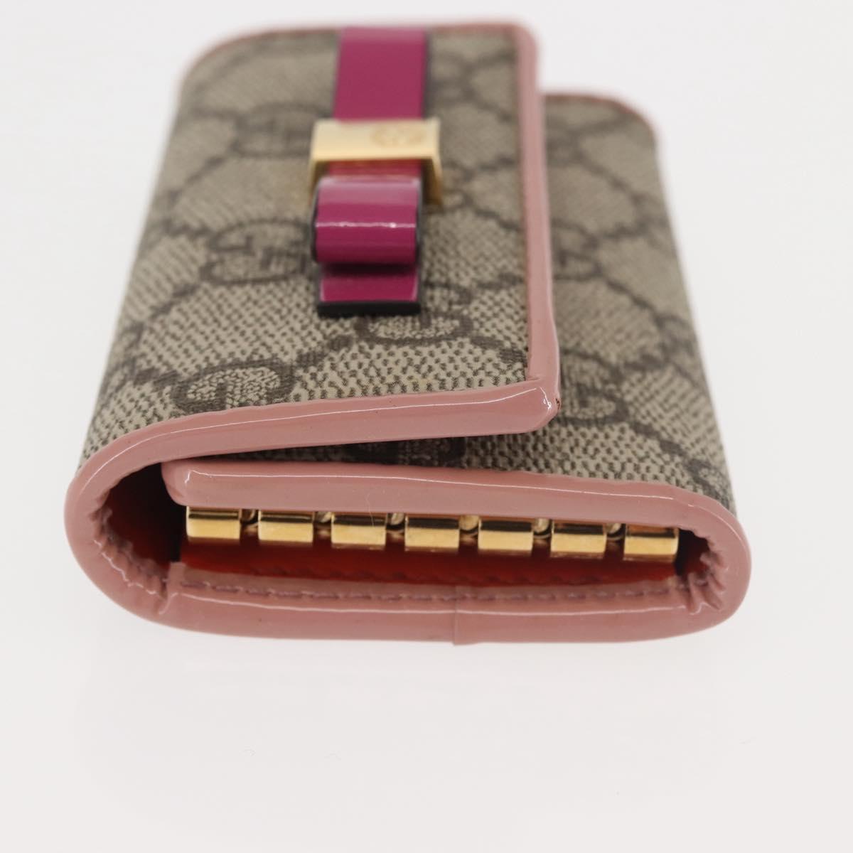 GUCCI GG Supreme Key Case PVC Beige 388682 Auth sw1580