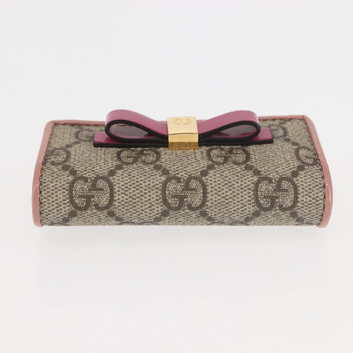 GUCCI GG Supreme Key Case PVC Beige 388682 Auth sw1580