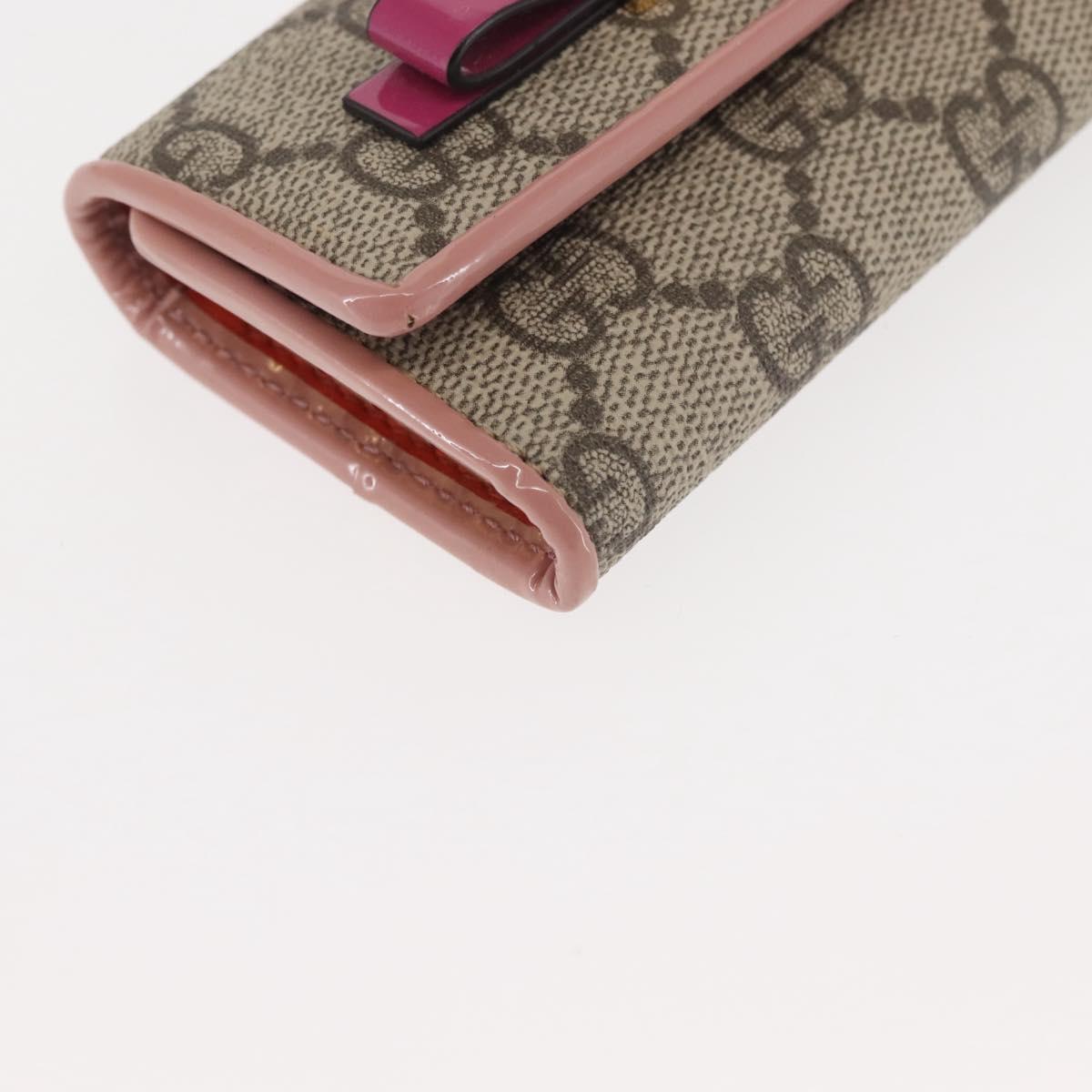 GUCCI GG Supreme Key Case PVC Beige 388682 Auth sw1580