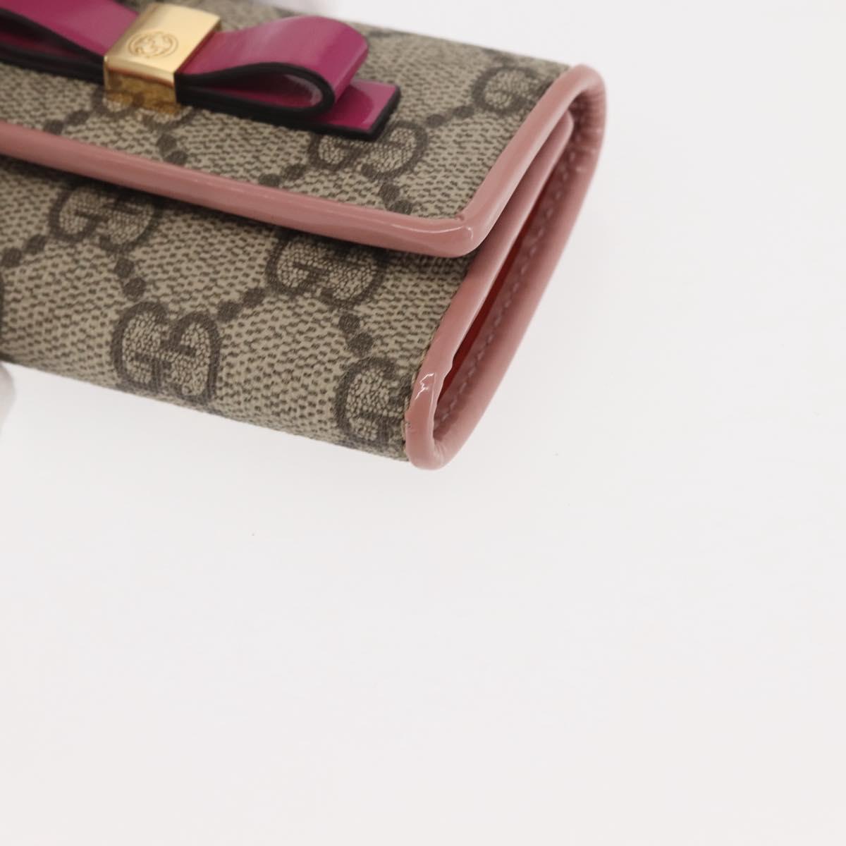 GUCCI GG Supreme Key Case PVC Beige 388682 Auth sw1580