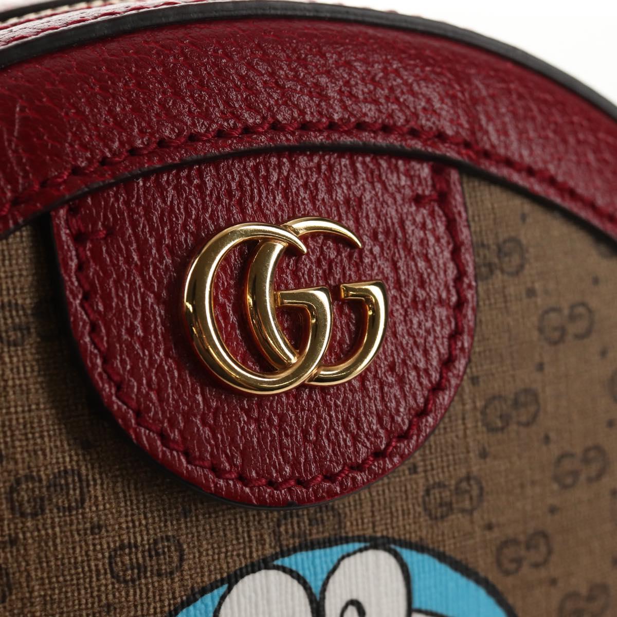 GUCCI Micro GG Supreme Doraemon Collaboration Bag PVC Beige 625216 Auth sw1582M