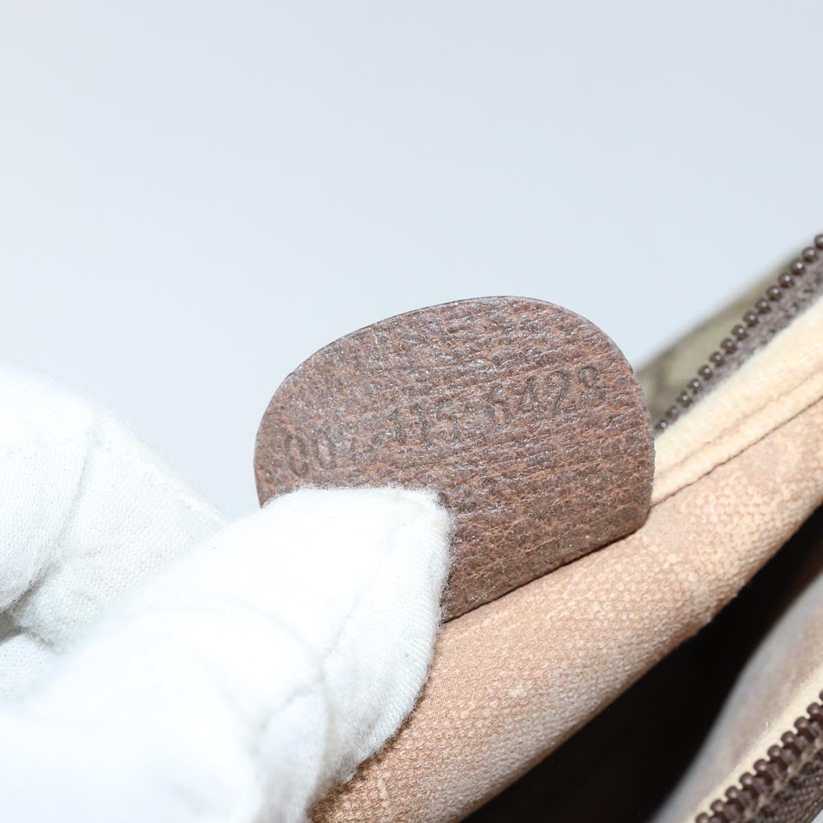 GUCCI GG Canvas Shoulder Bag PVC Leather Beige Auth sw1583