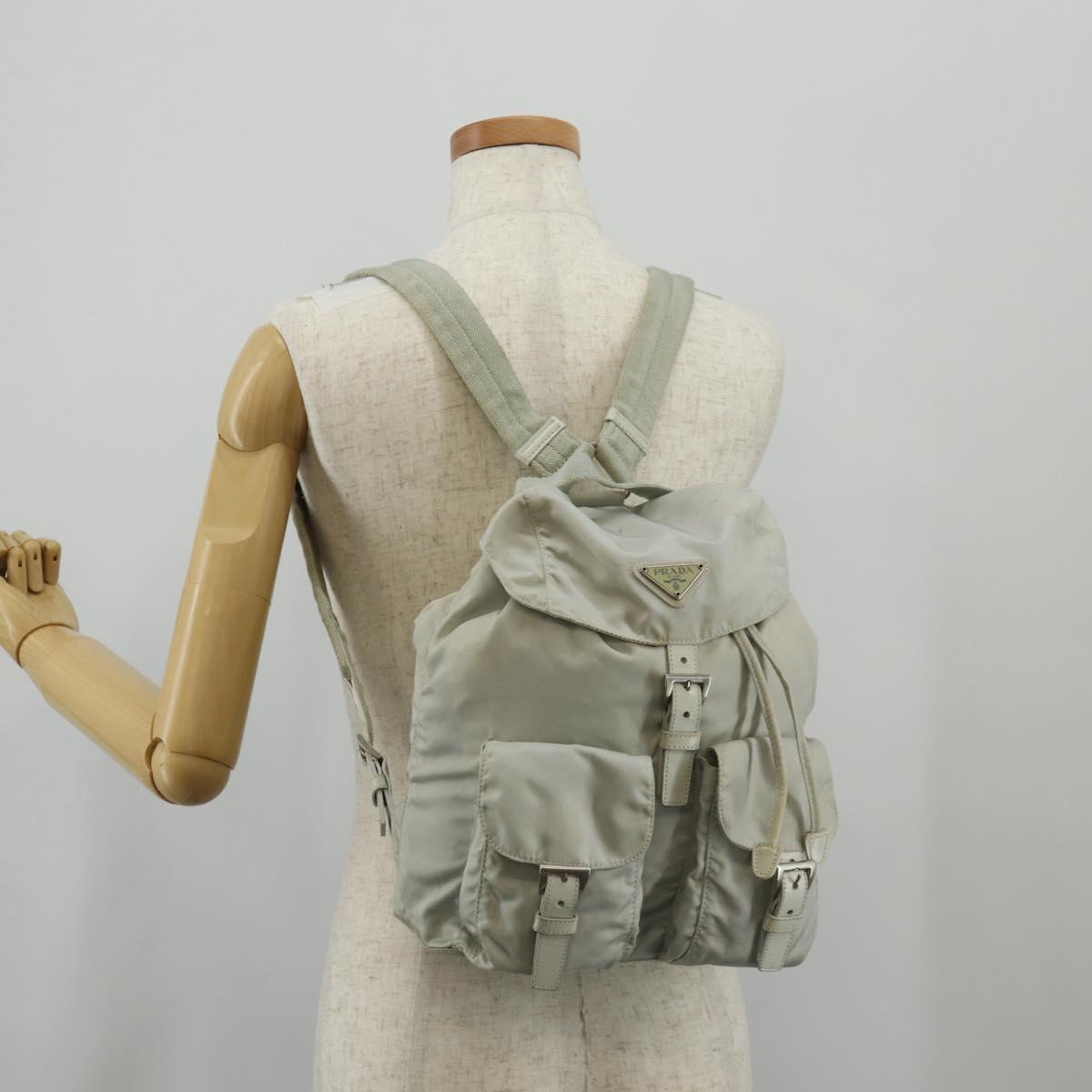 PRADA Backpack Nylon Gray Auth sw1586