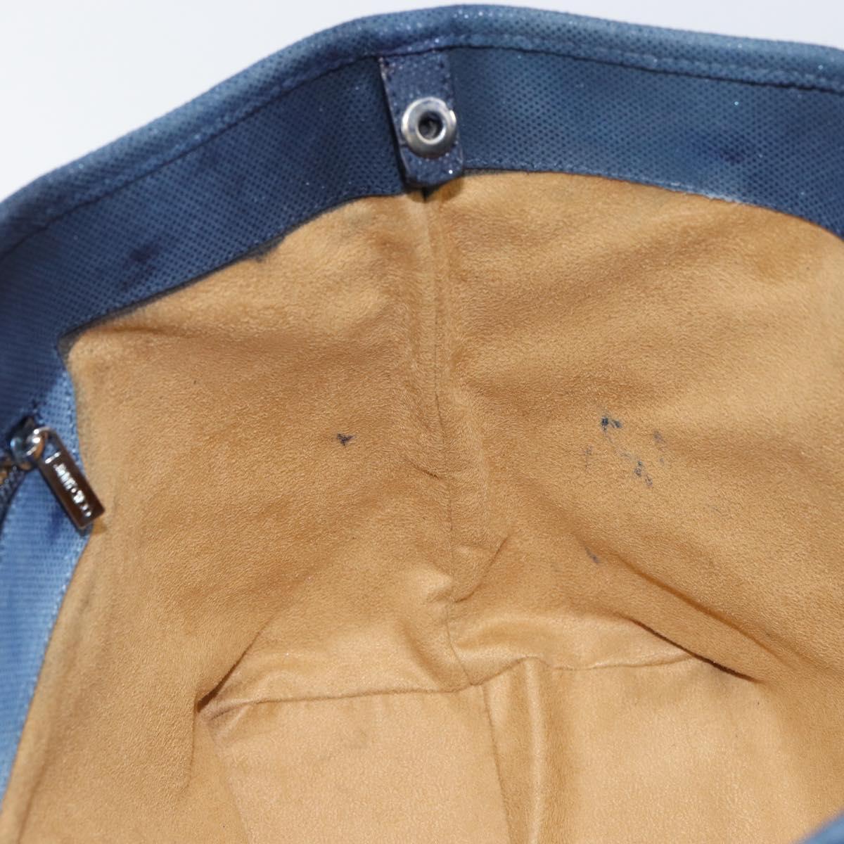 Jimmy Choo Studs Tote Bag Coated Canvas Blue Auth sw1589