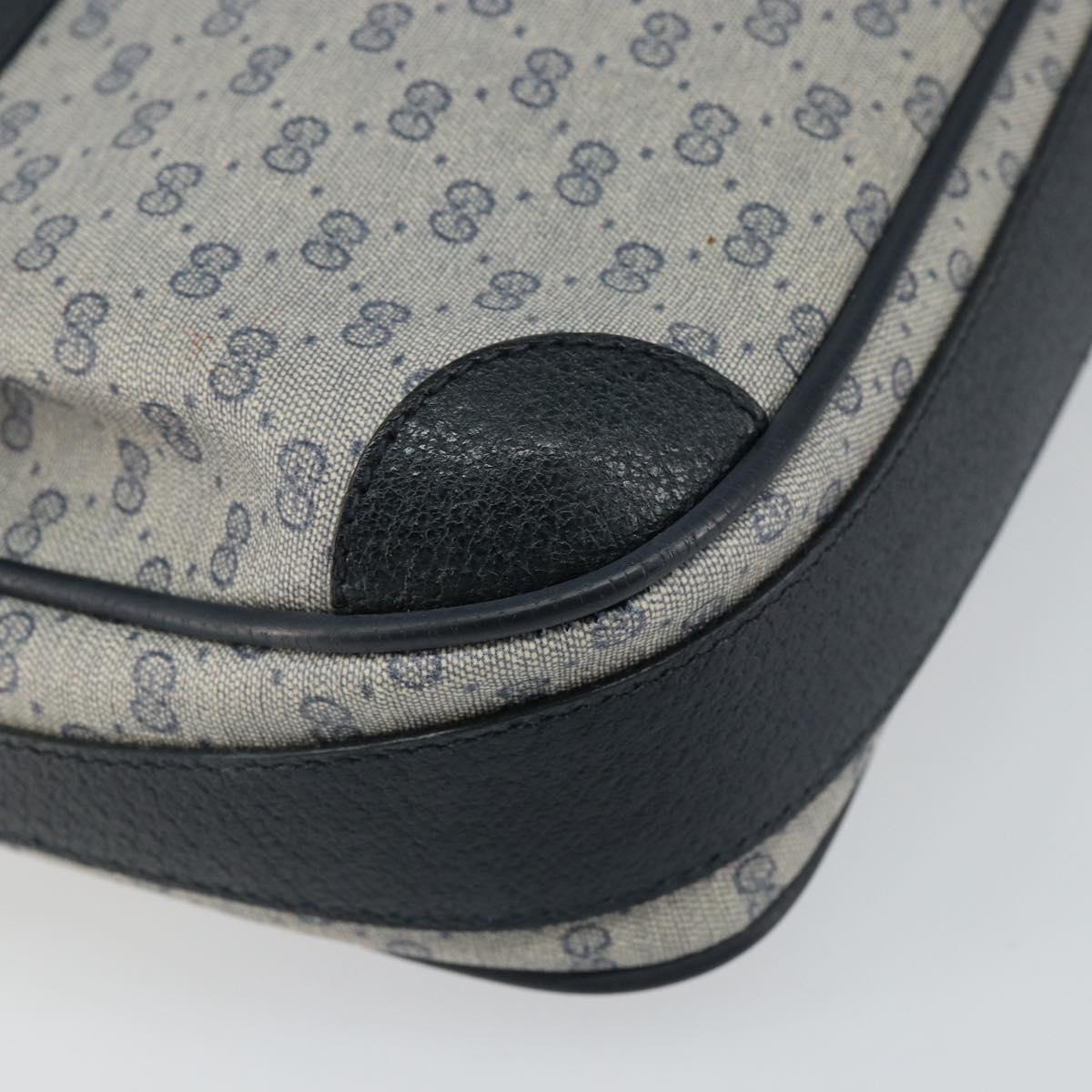 GUCCI Micro GG Canvas Shoulder Bag PVC Leather Navy Auth sw1590