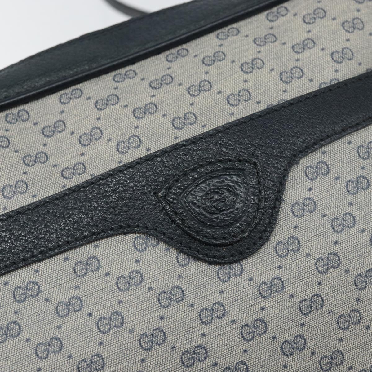 GUCCI Micro GG Canvas Shoulder Bag PVC Leather Navy Auth sw1590