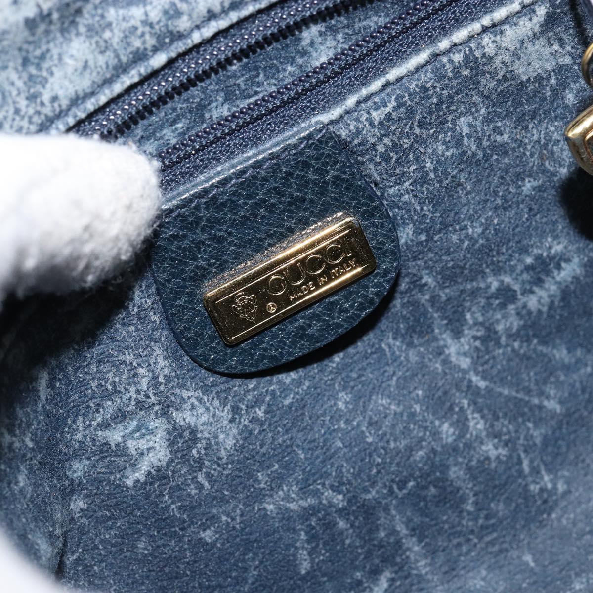 GUCCI Micro GG Canvas Shoulder Bag PVC Leather Navy Auth sw1590