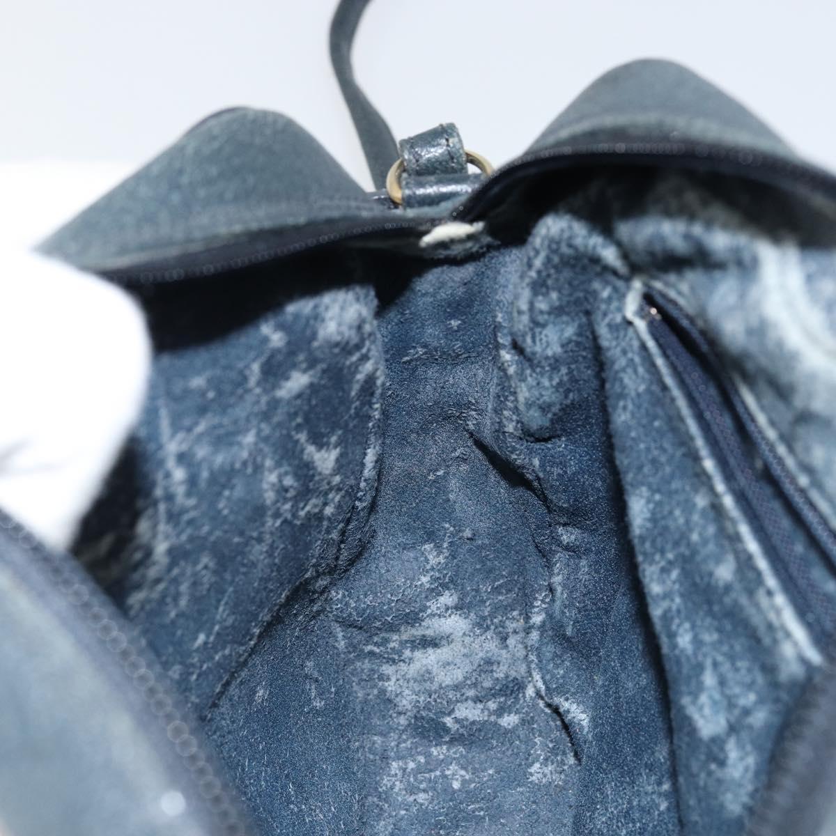 GUCCI Micro GG Canvas Shoulder Bag PVC Leather Navy Auth sw1590