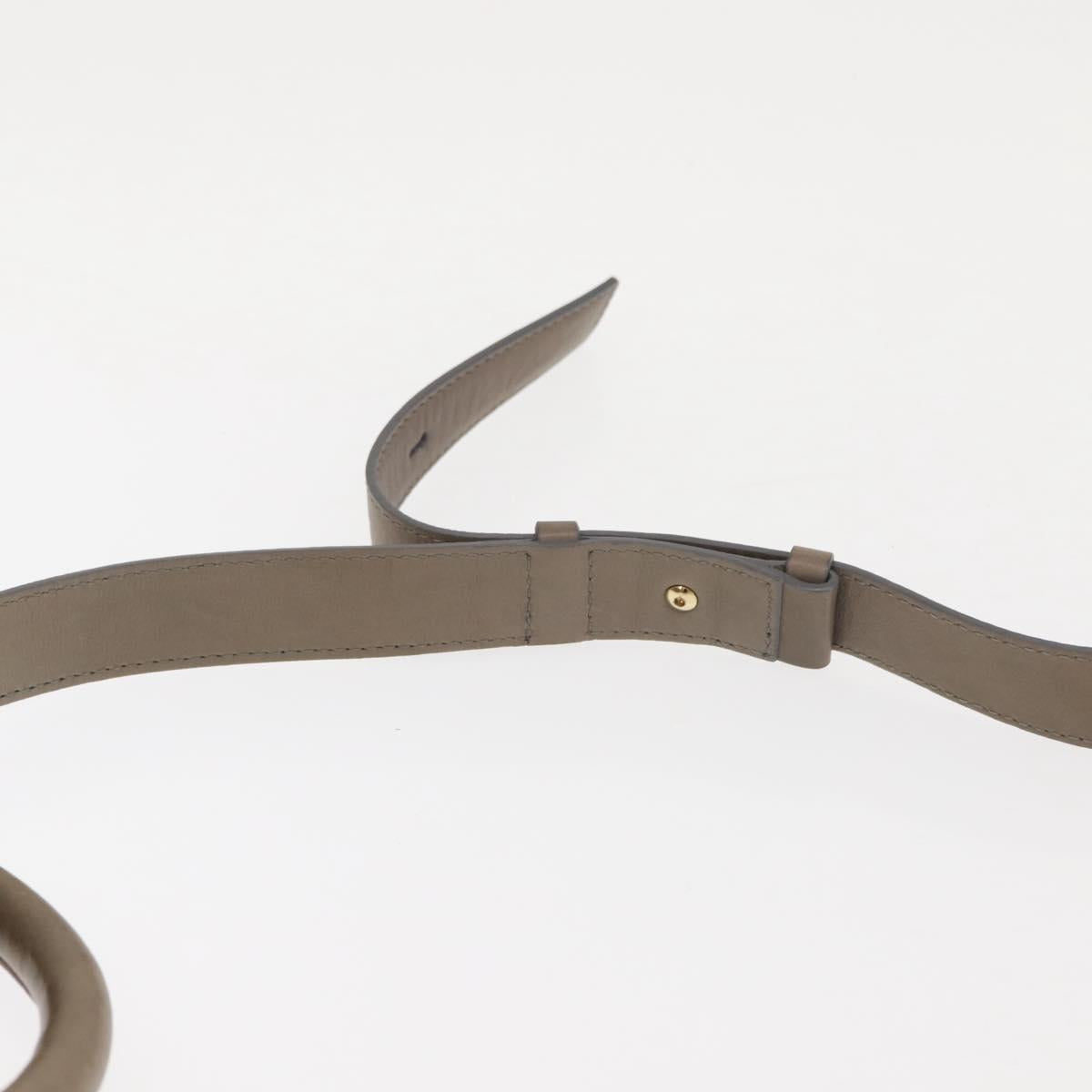 Salvatore Ferragamo Gancini Hand Bag Leather 2way Beige Gold Auth sw1593