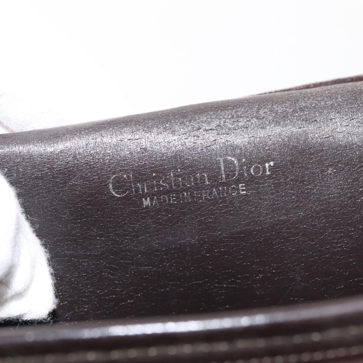 Christian Dior Trotter Canvas Chain Shoulder Bag Brown Auth sw1595