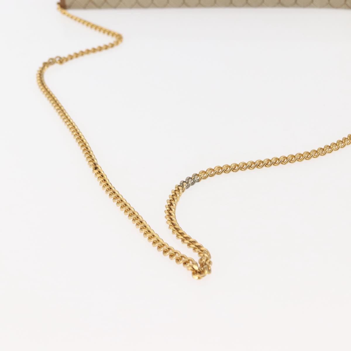 Christian Dior Honeycomb Canvas Chain Shoulder Bag PVC Leather Beige Auth sw1596