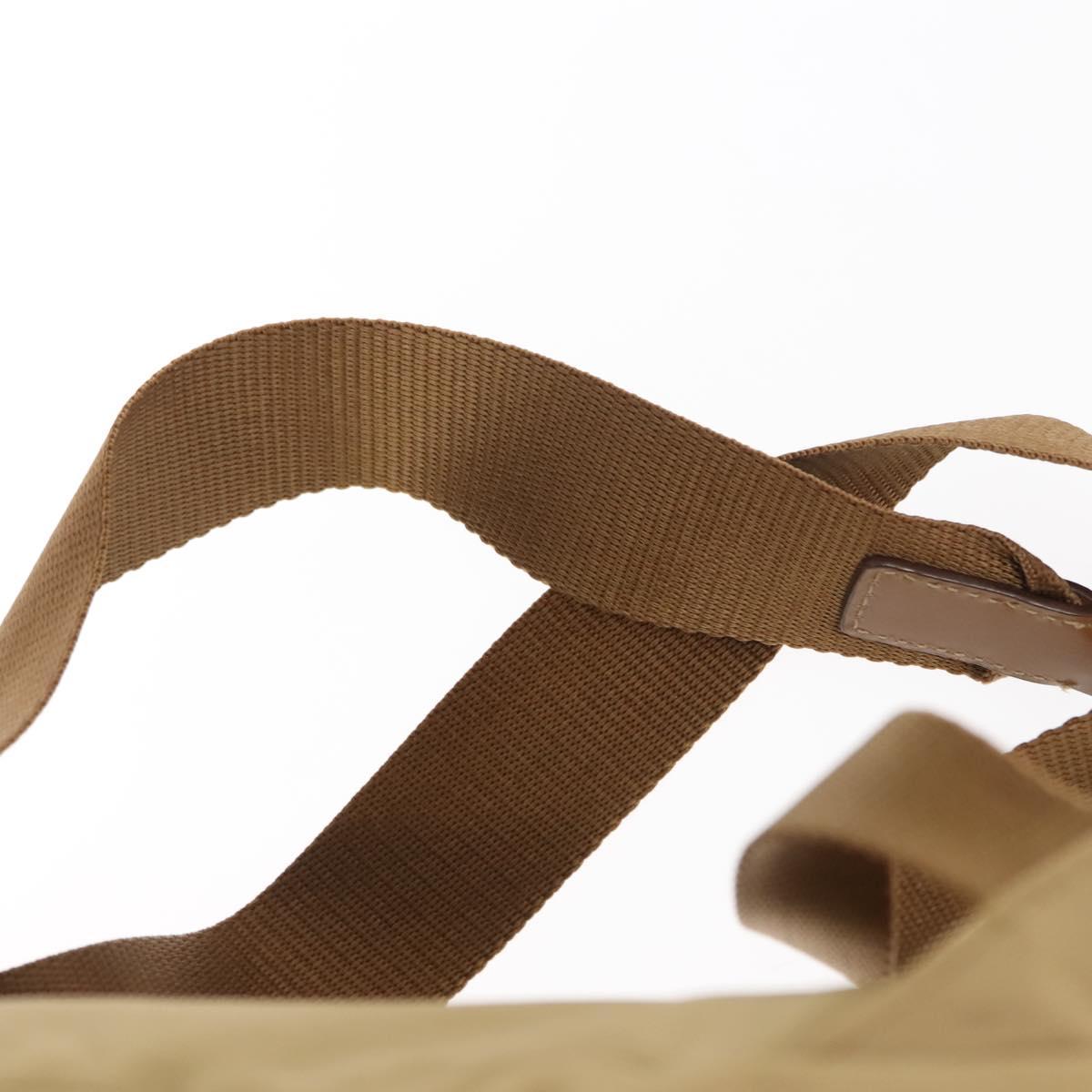 PRADA Backpack Nylon Beige Silver Auth sw1597