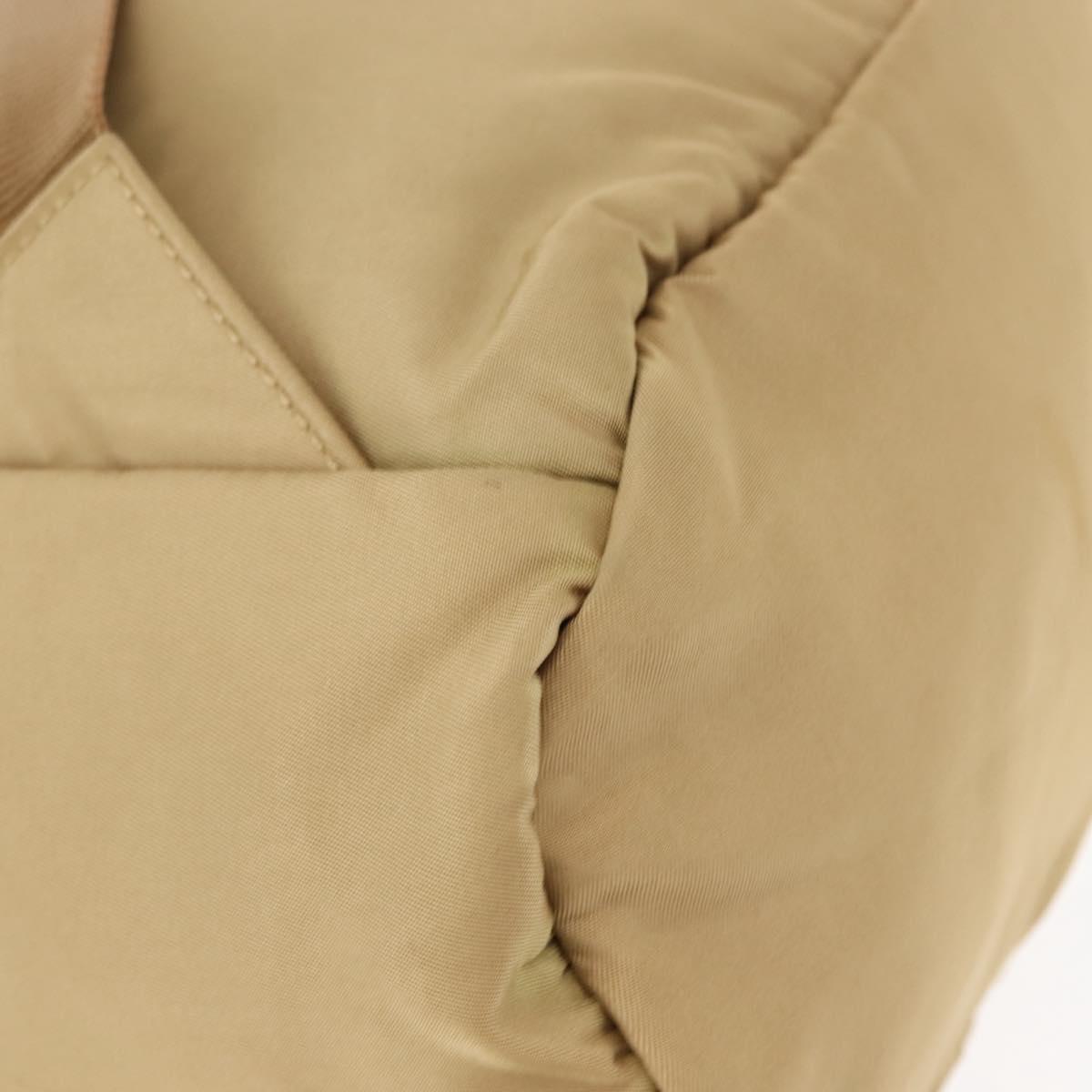 PRADA Backpack Nylon Beige Silver Auth sw1597