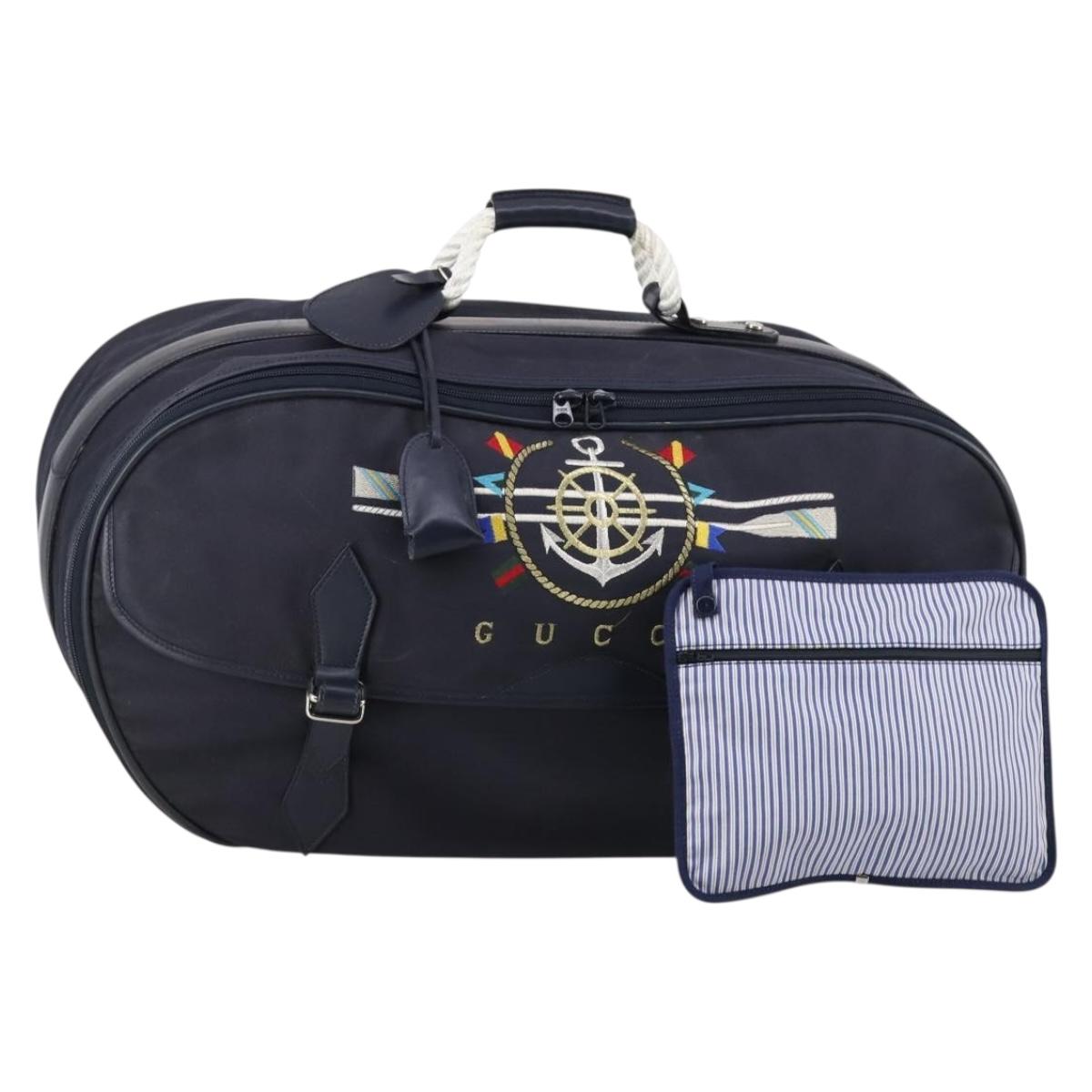 GUCCI travel Boston Bag Coated Canvas Navy Auth sw1600