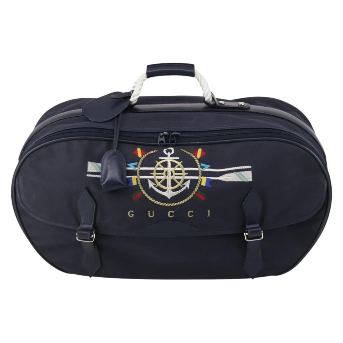 GUCCI travel Boston Bag Coated Canvas Navy Auth sw1600